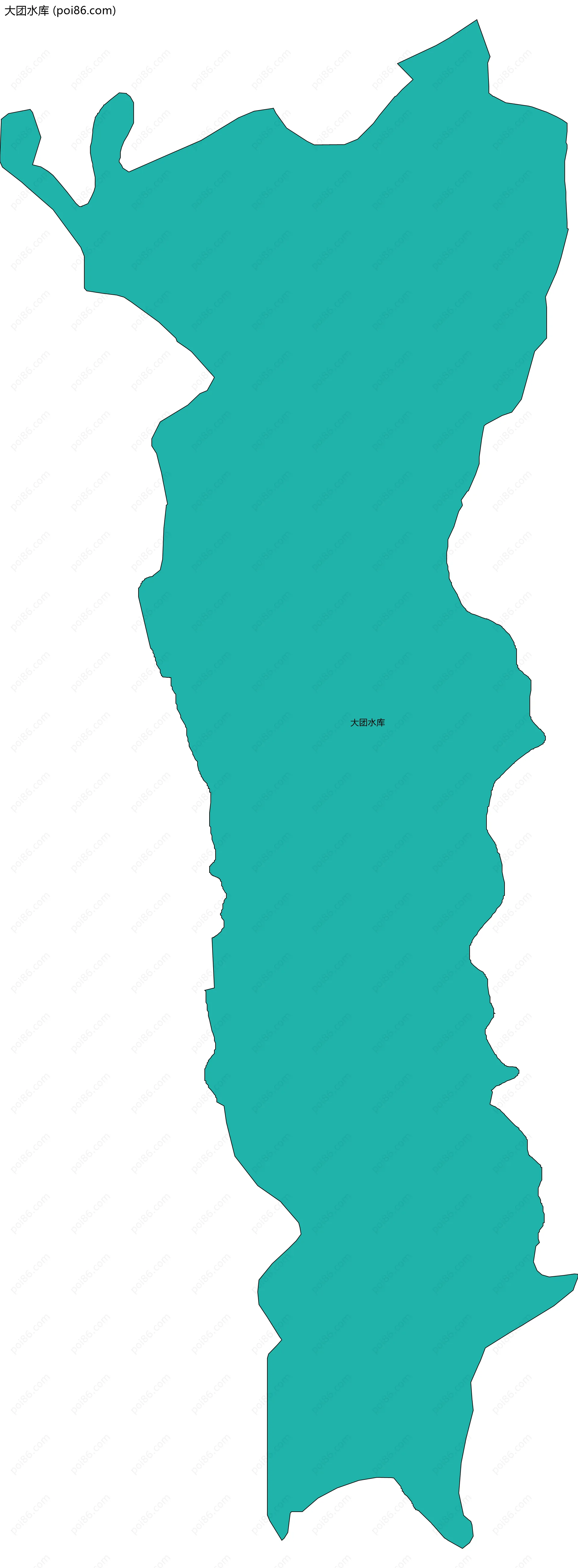 大团水库边界地图