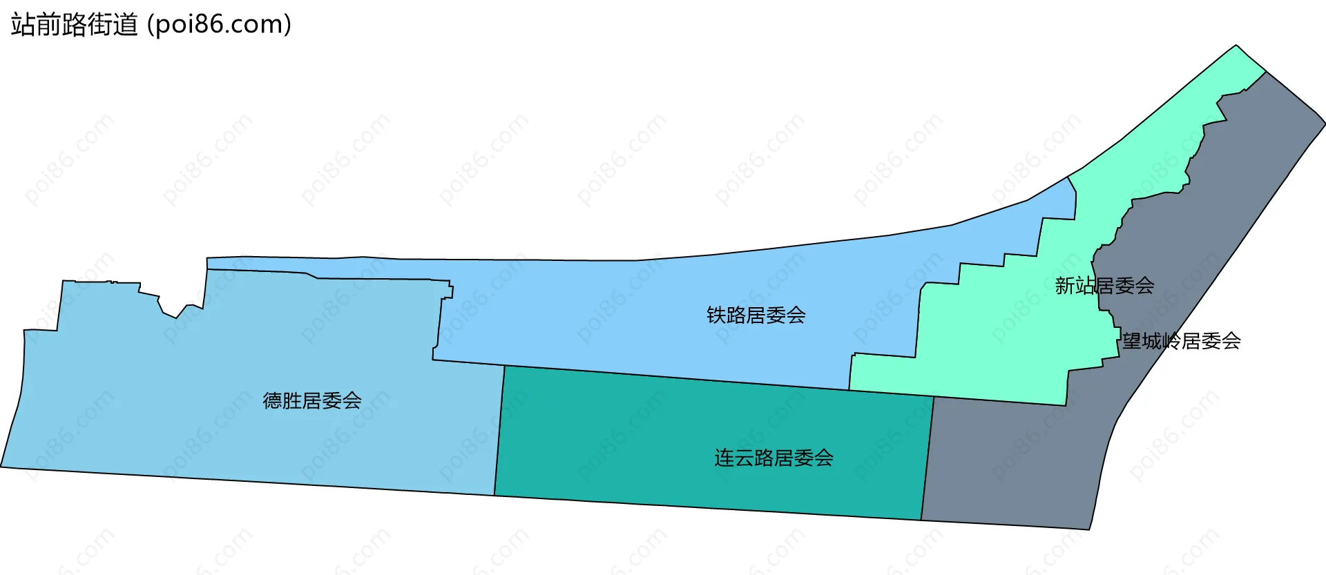 站前路街道边界地图(五级行政区划)
