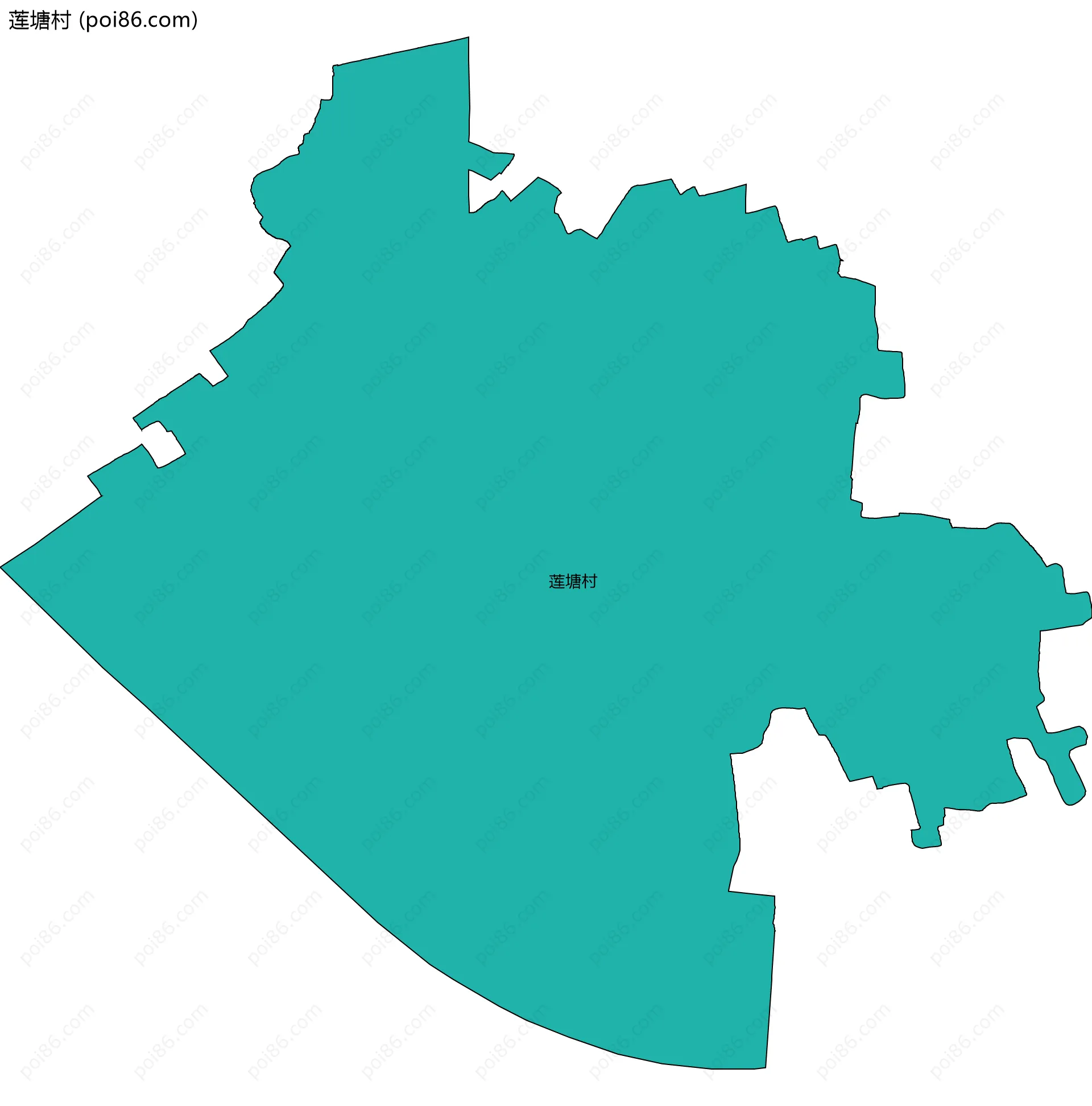 莲塘村边界地图