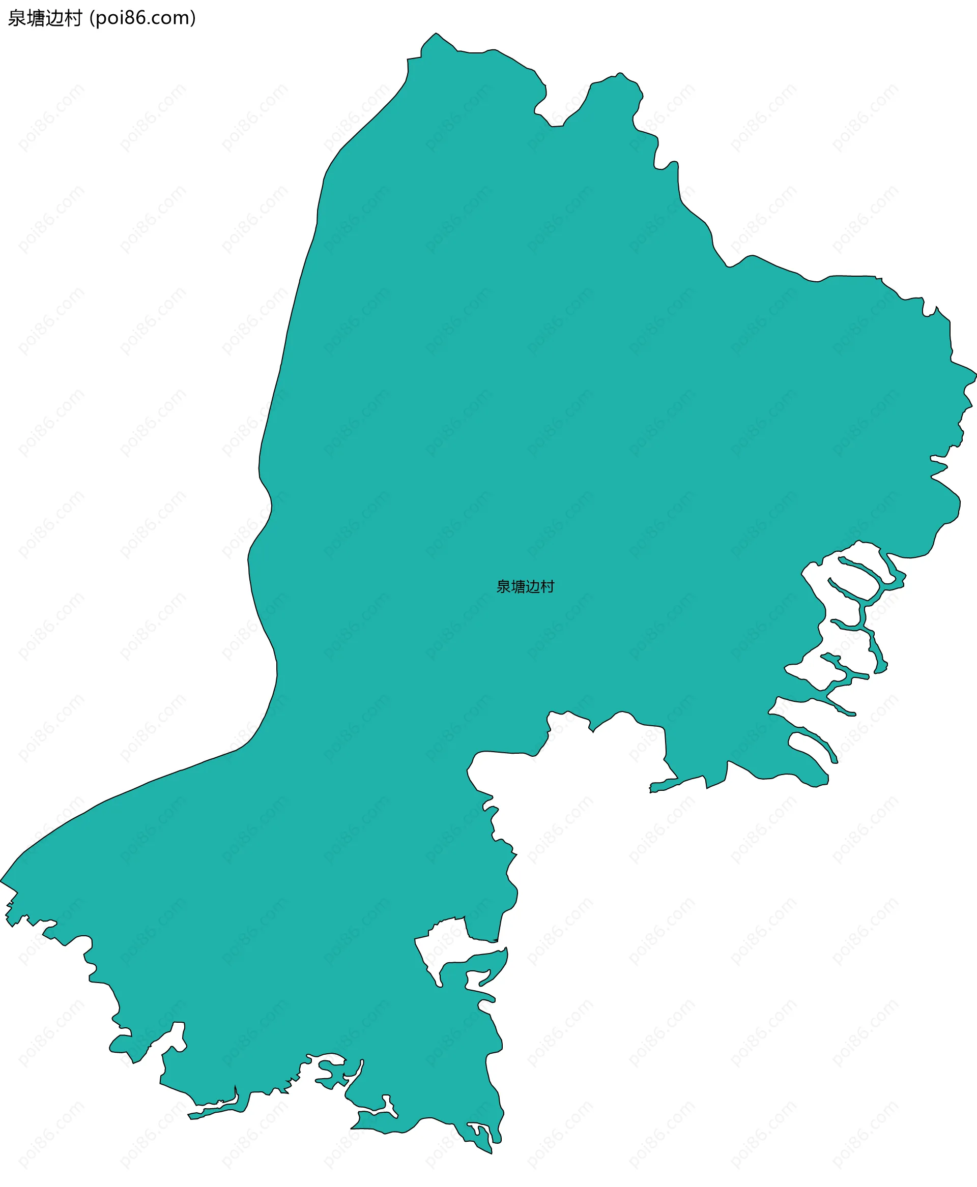 泉塘边村边界地图