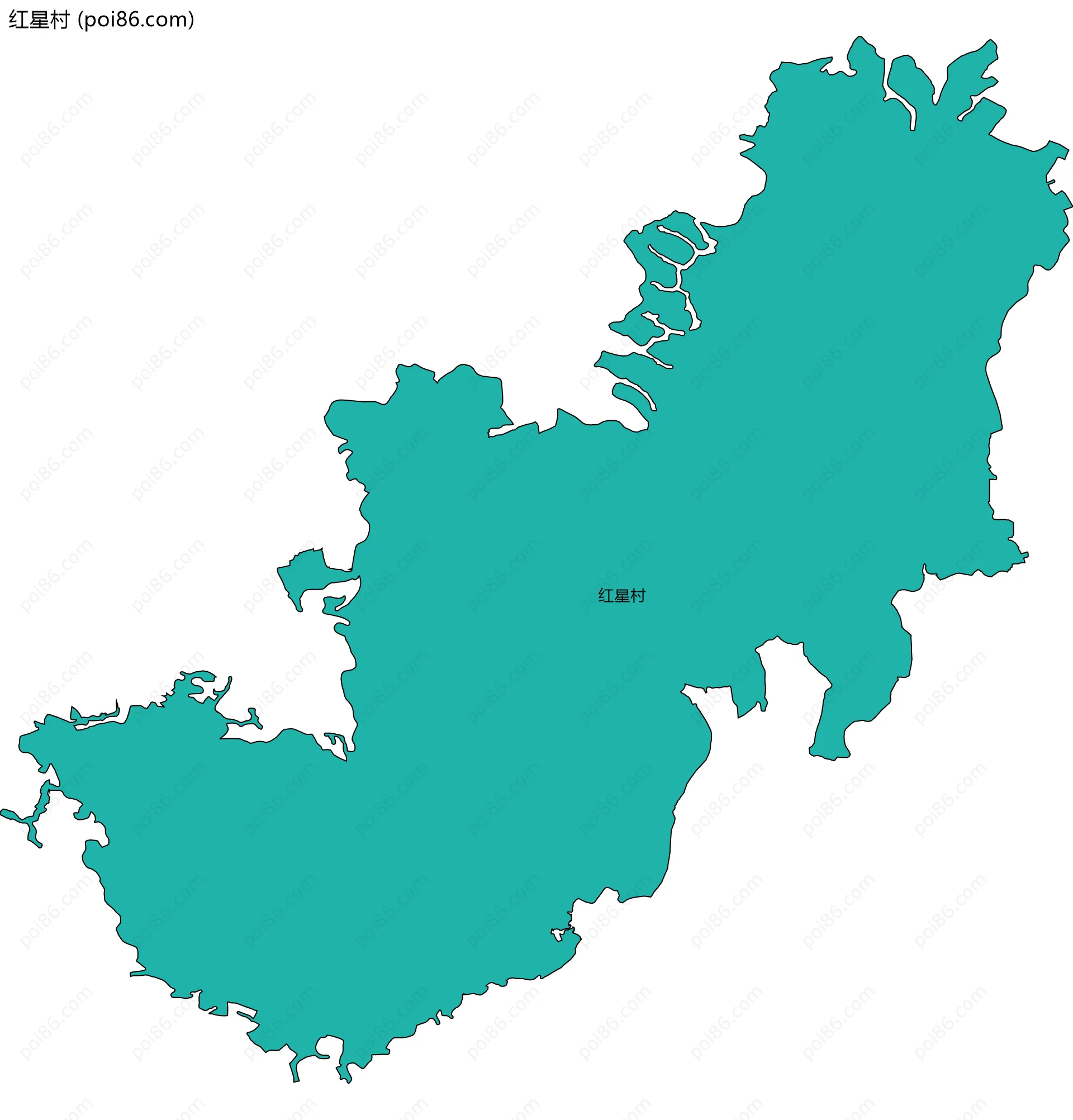 红星村边界地图