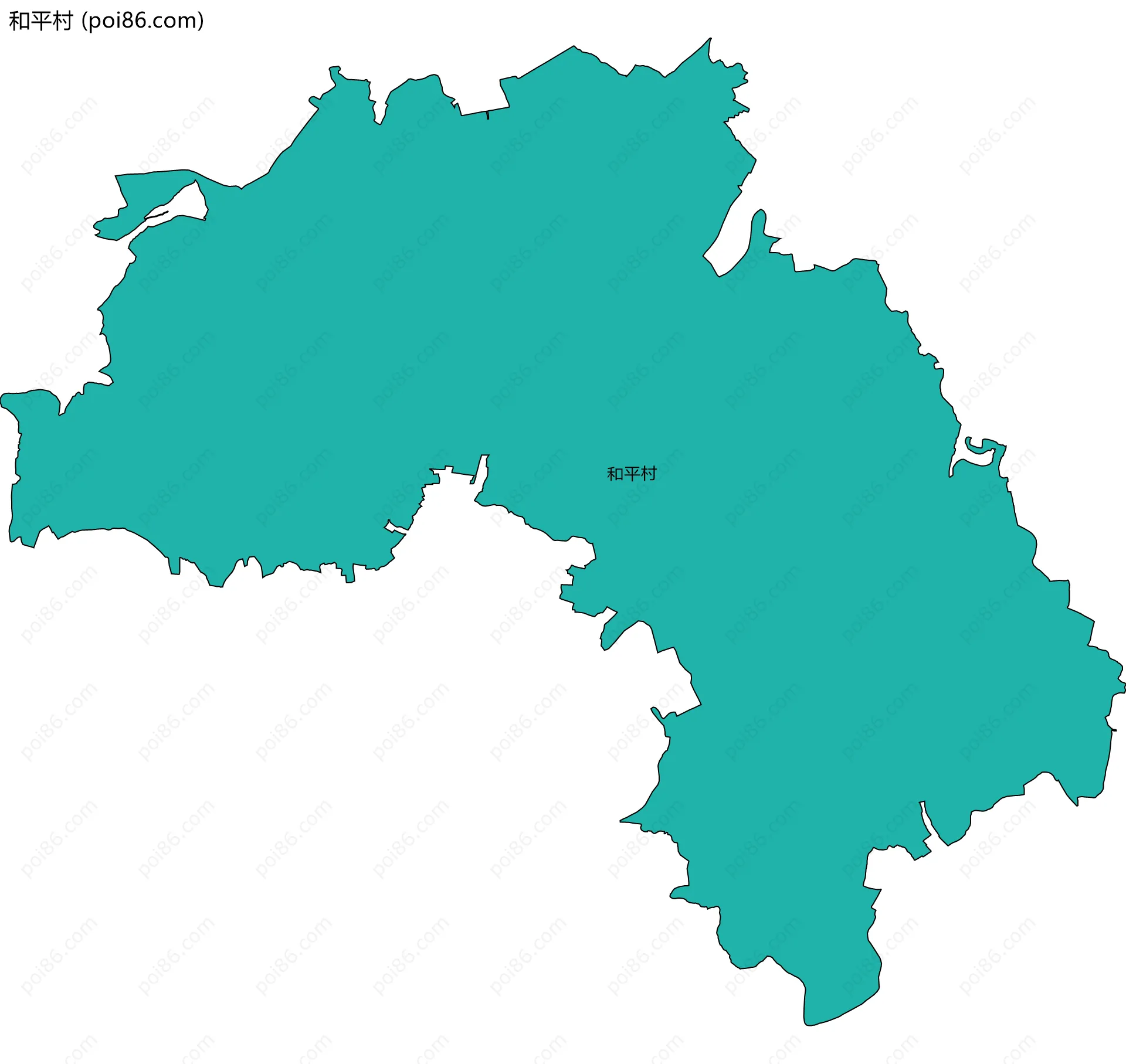 和平村边界地图
