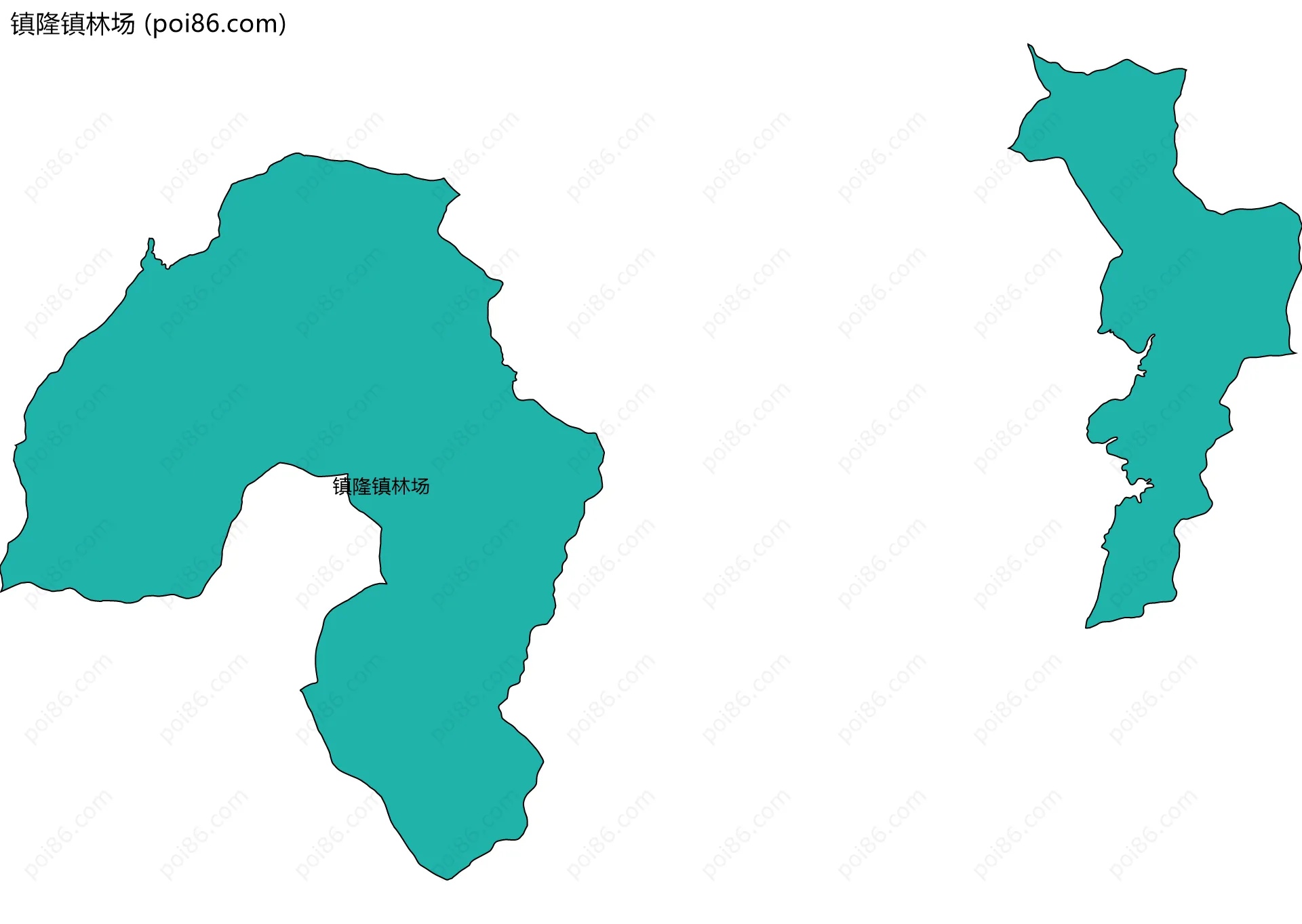 镇隆镇林场边界地图