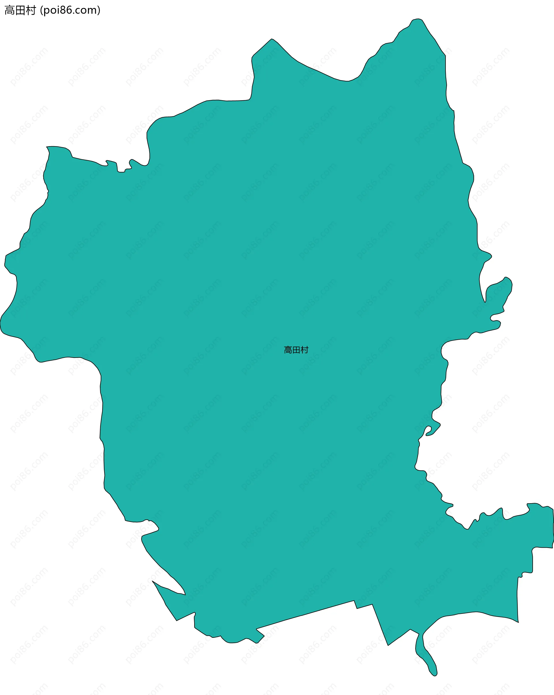 高田村边界地图