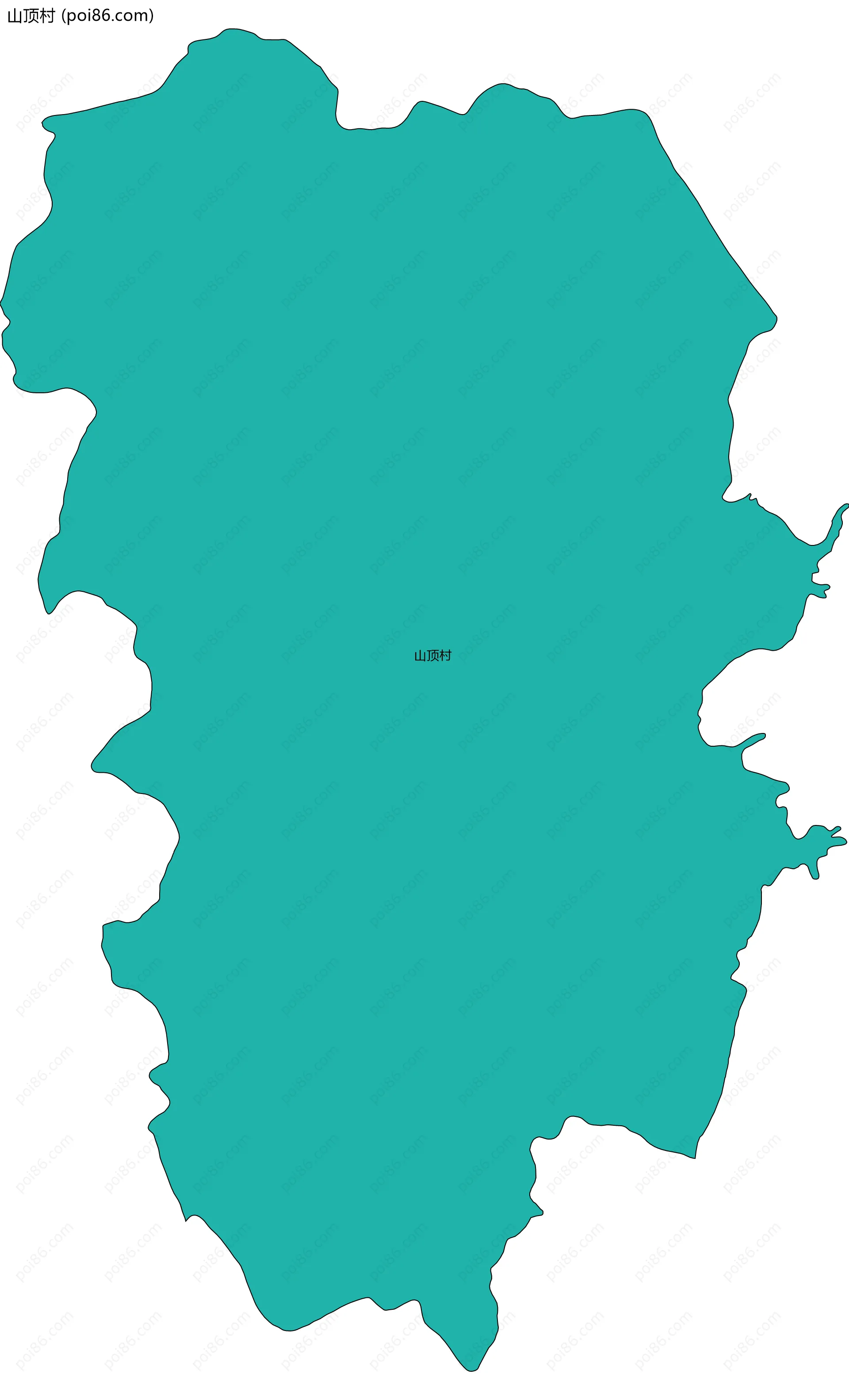 山顶村边界地图