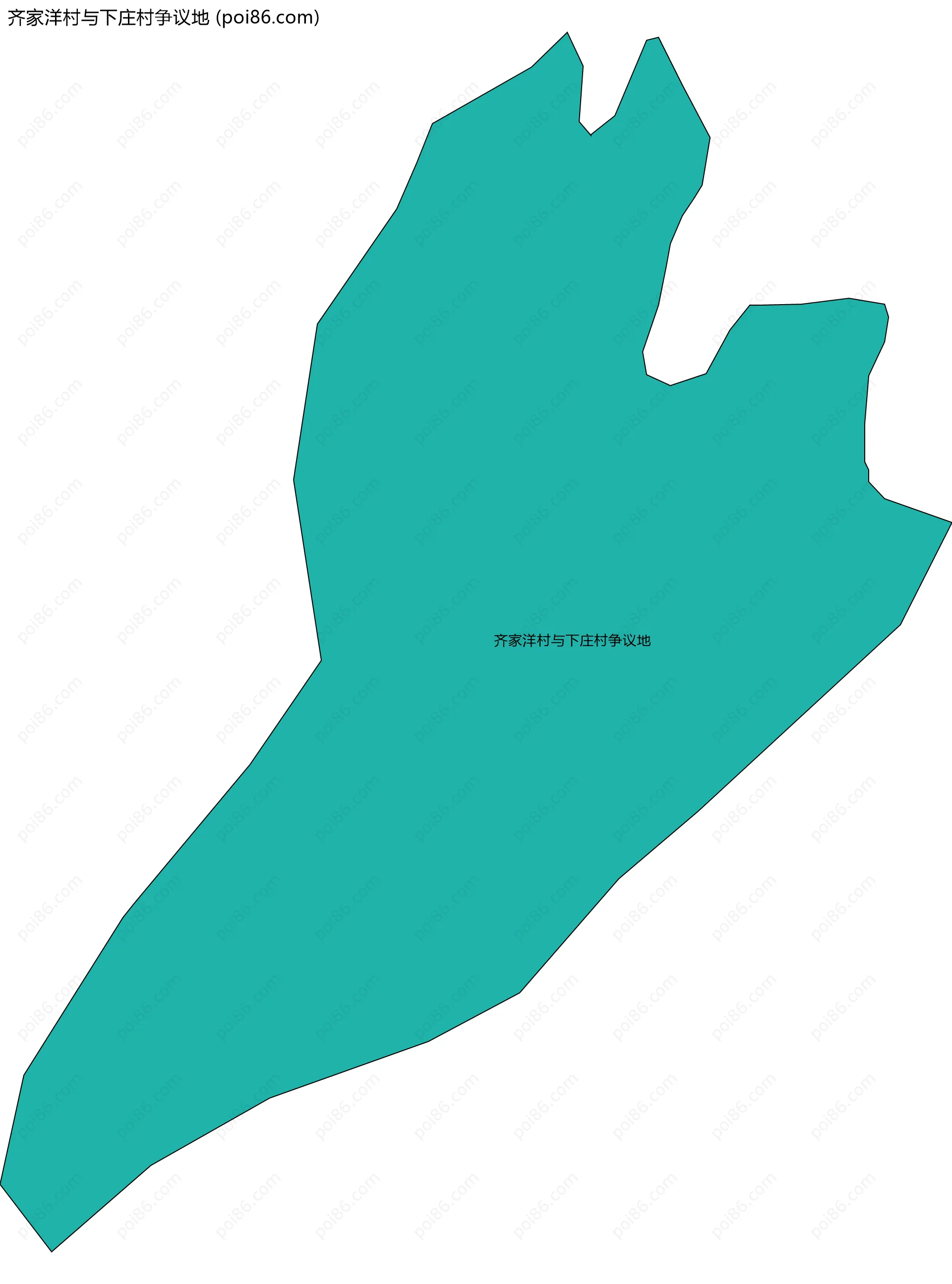 齐家洋村与下庄村争议地边界地图