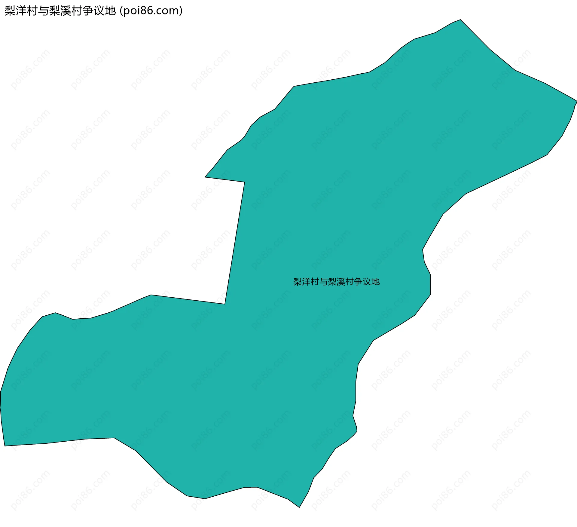 梨洋村与梨溪村争议地边界地图