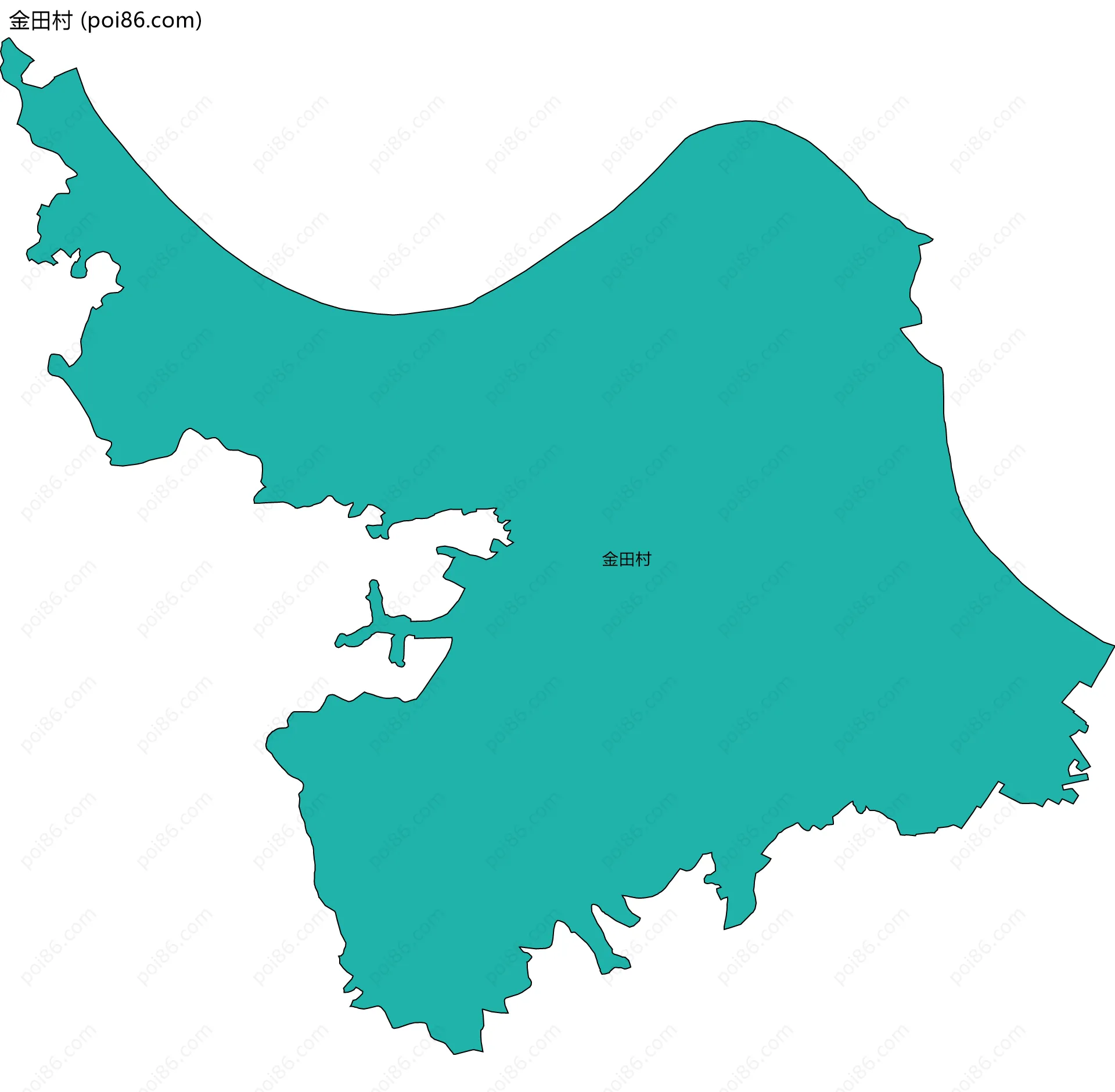 金田村边界地图