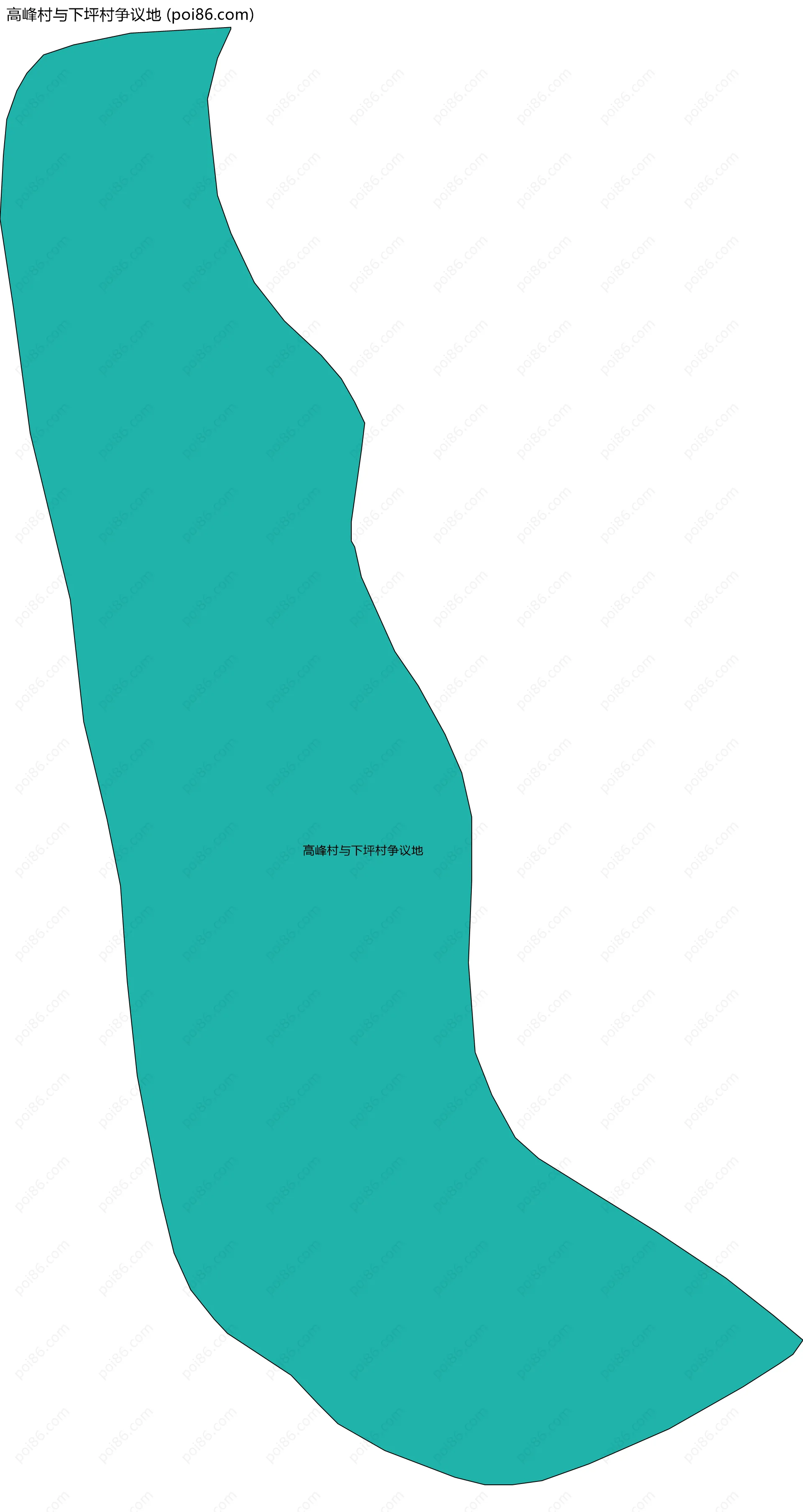 高峰村与下坪村争议地边界地图