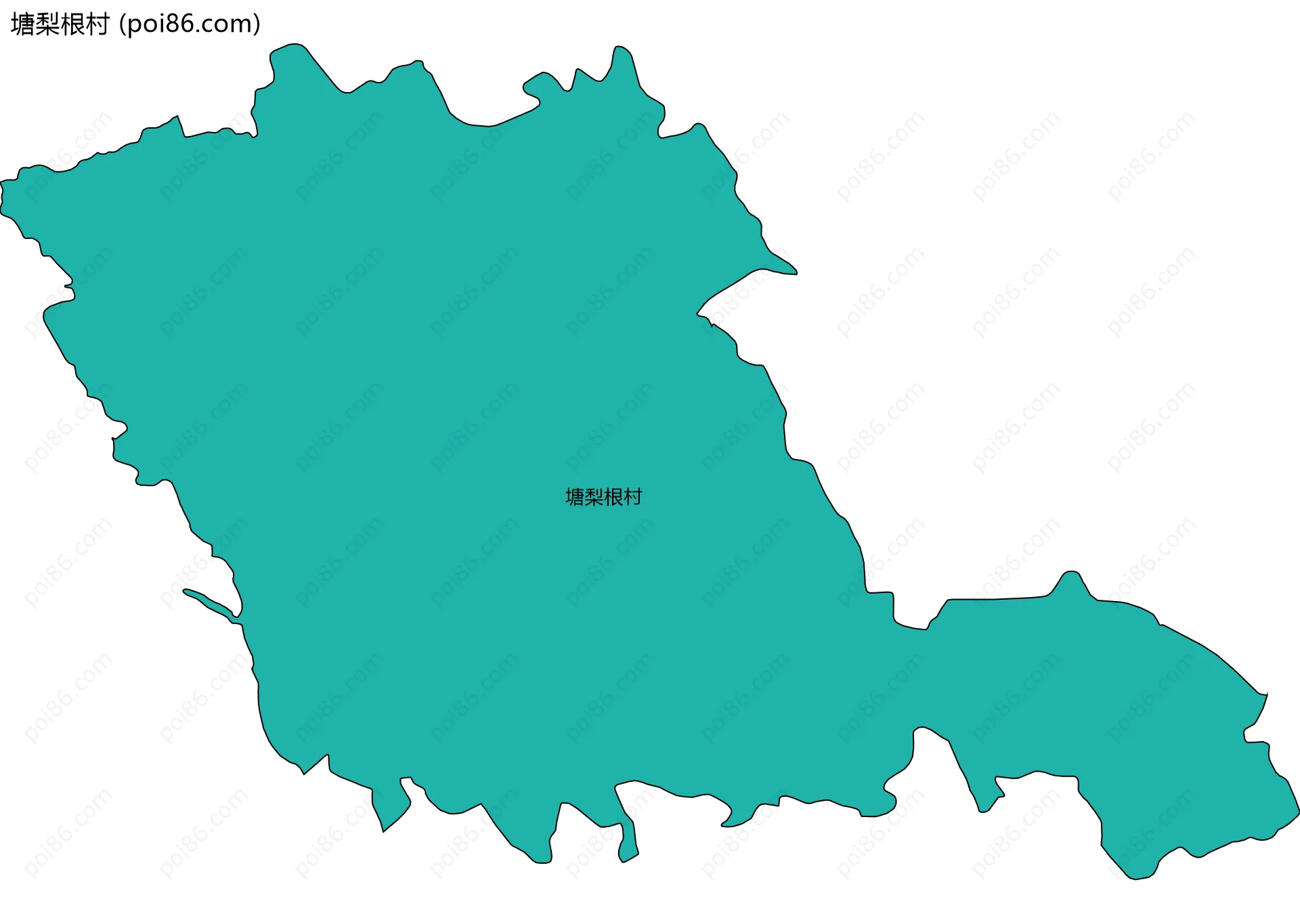 塘梨根村边界地图