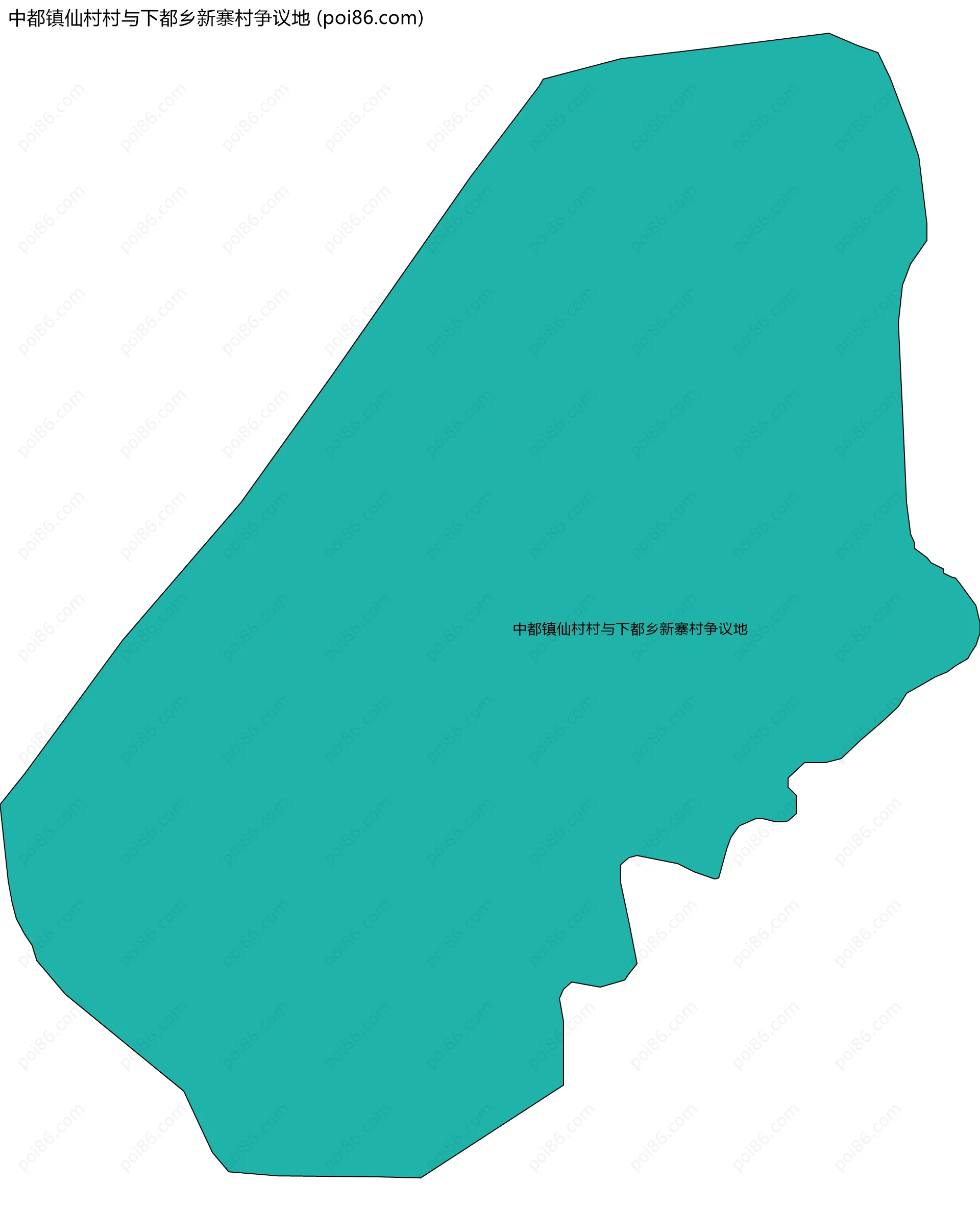 中都镇仙村村与下都乡新寨村争议地边界地图