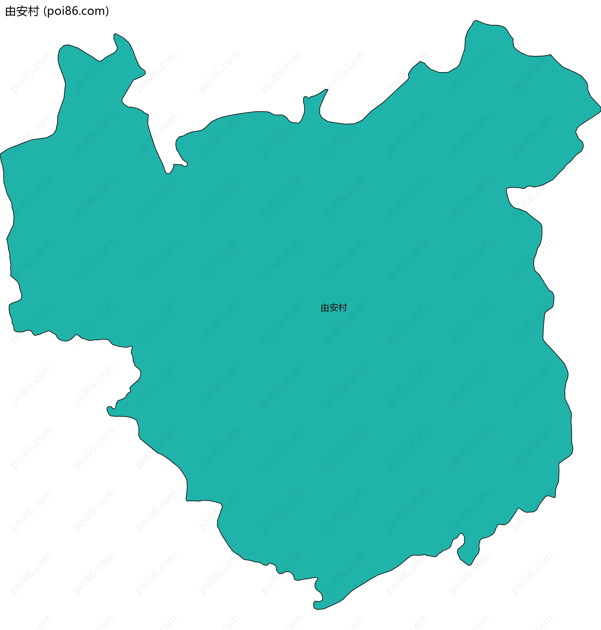 由安村边界地图