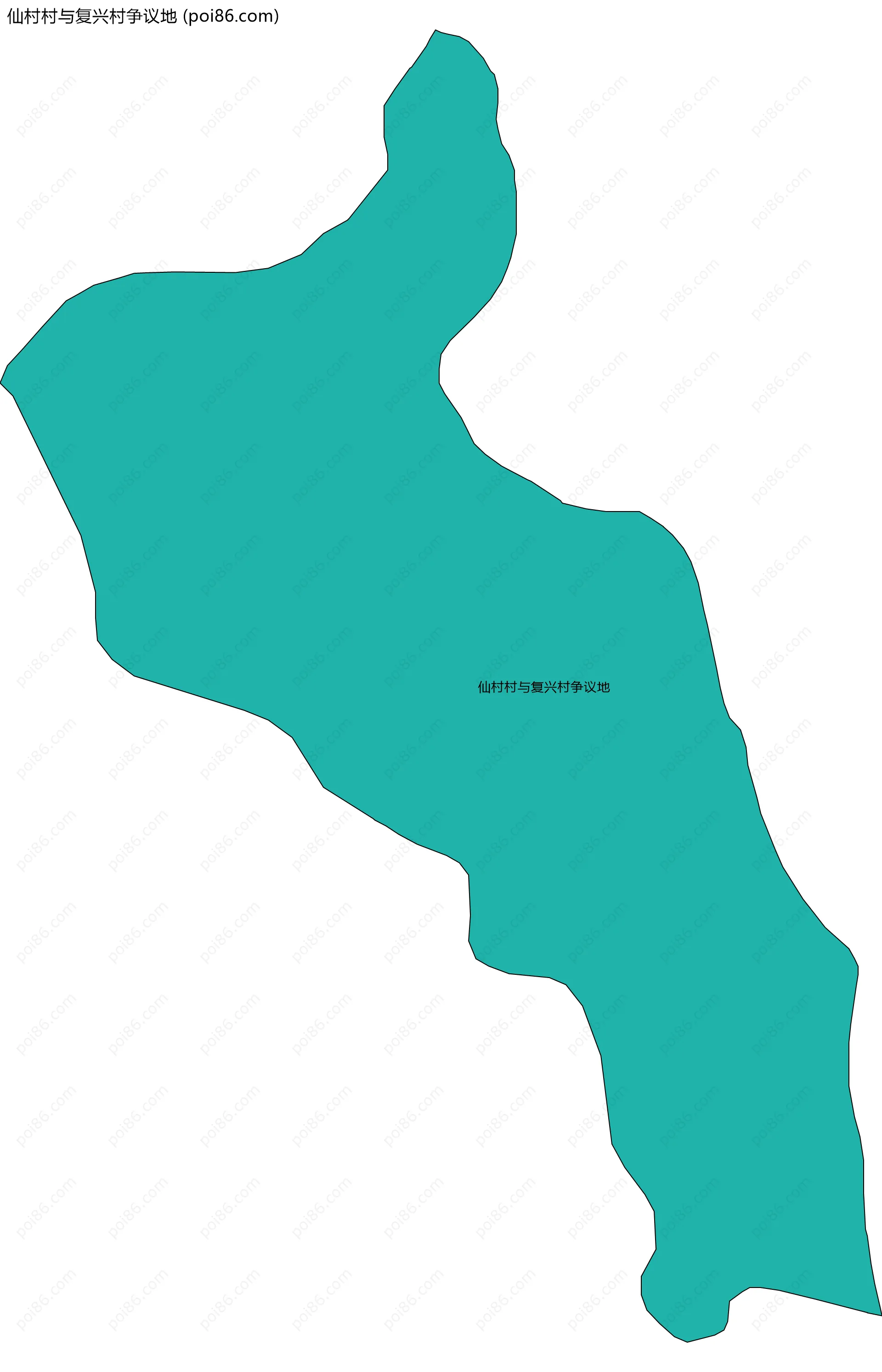 仙村村与复兴村争议地边界地图