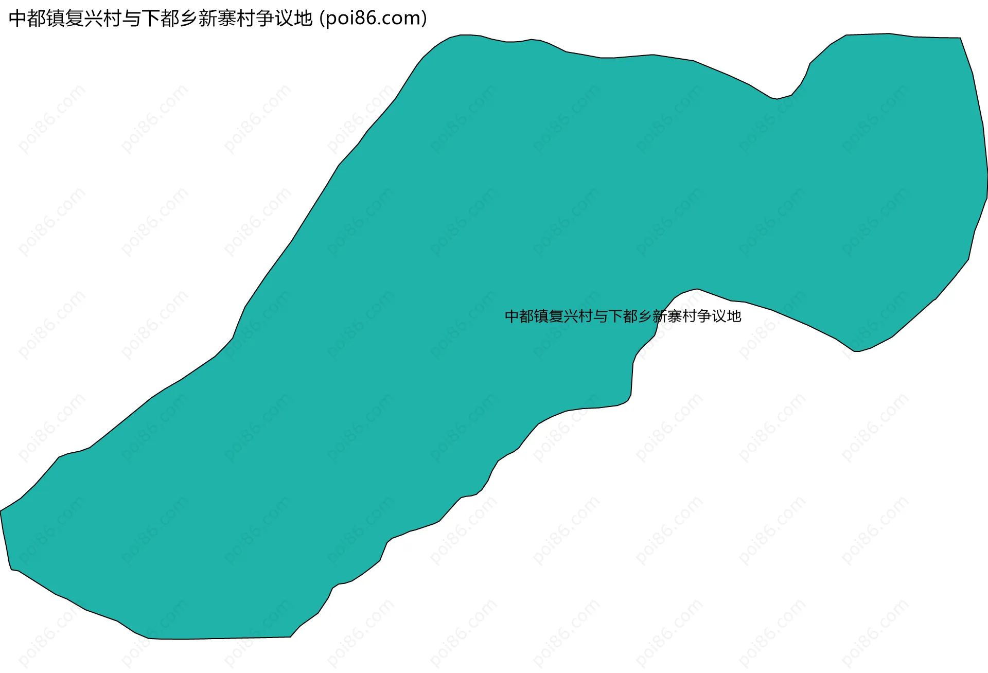 中都镇复兴村与下都乡新寨村争议地边界地图