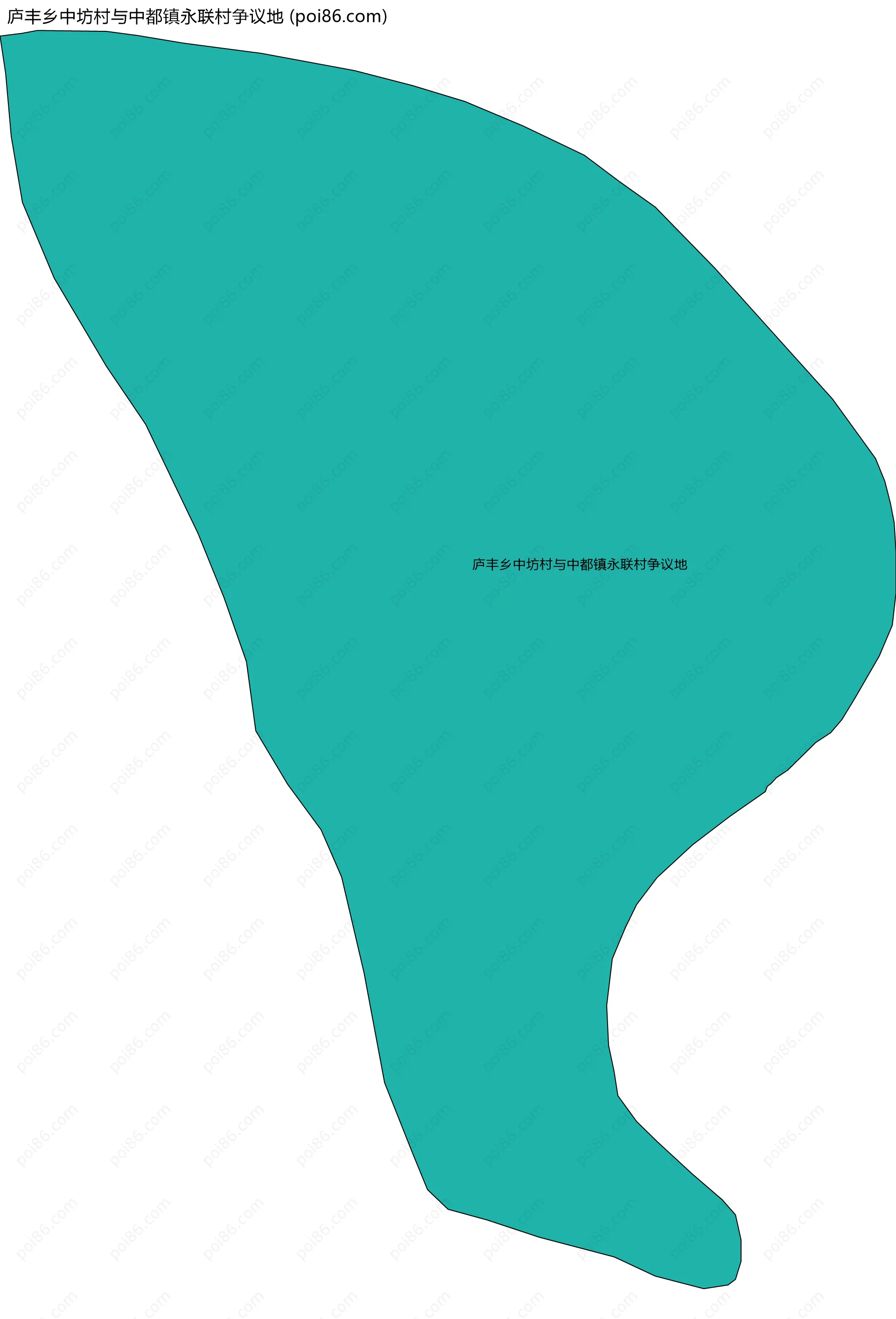 庐丰乡中坊村与中都镇永联村争议地边界地图