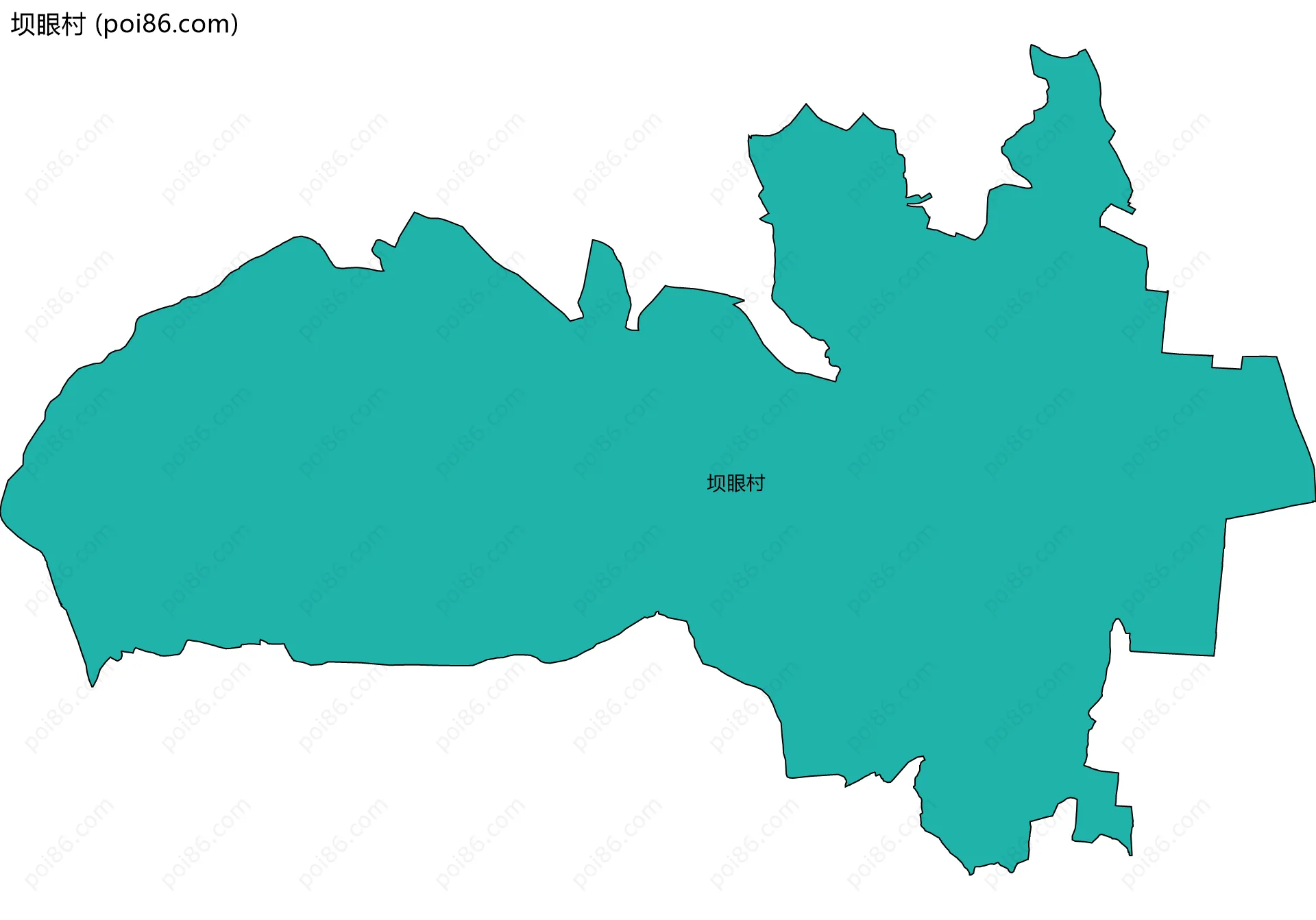 坝眼村边界地图