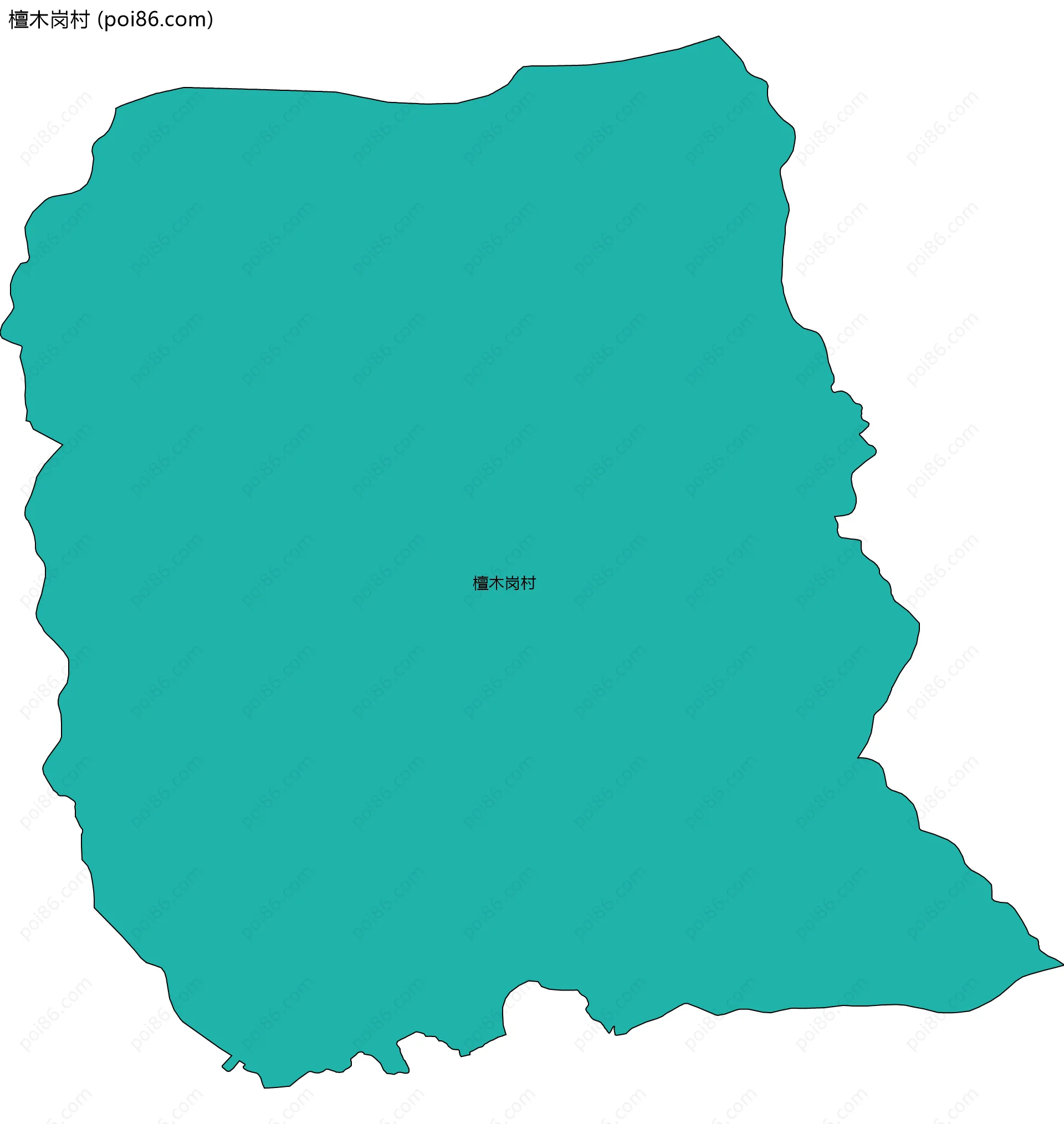 檀木岗村边界地图