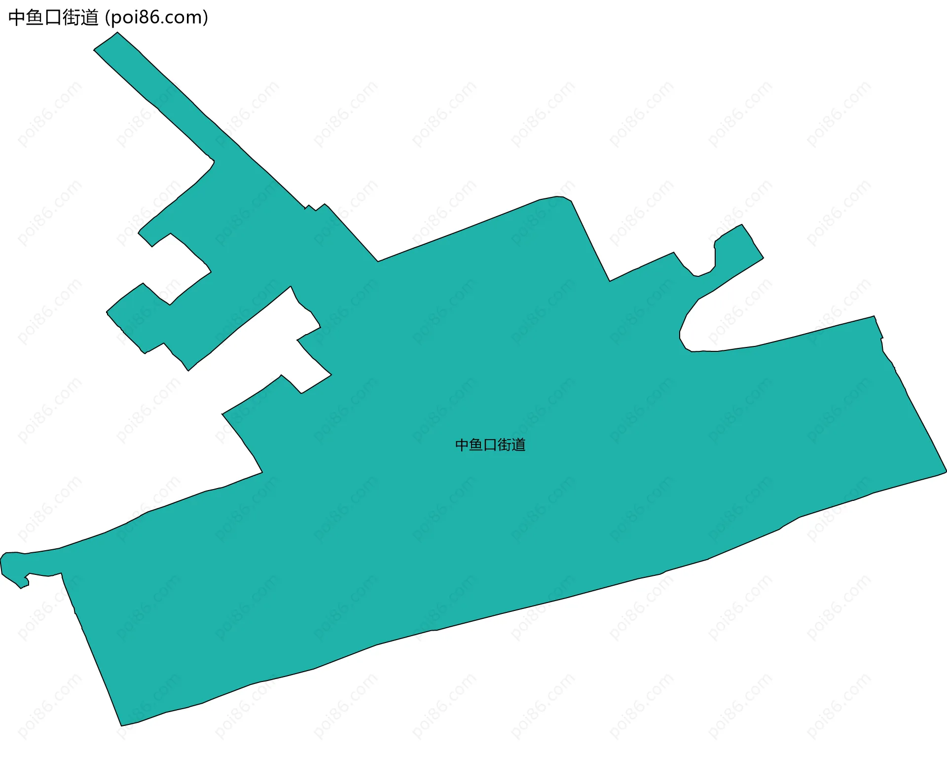 中鱼口街道边界地图