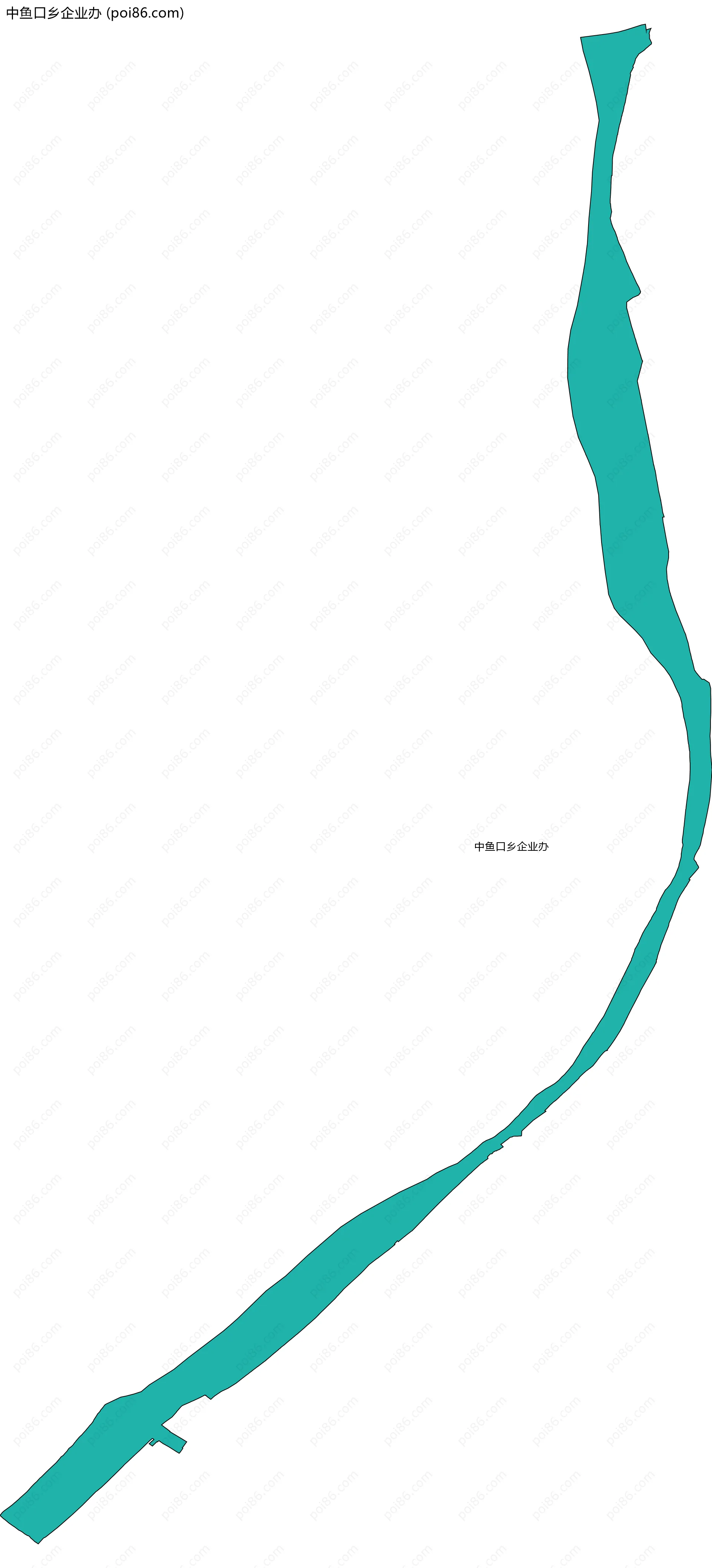中鱼口乡企业办边界地图
