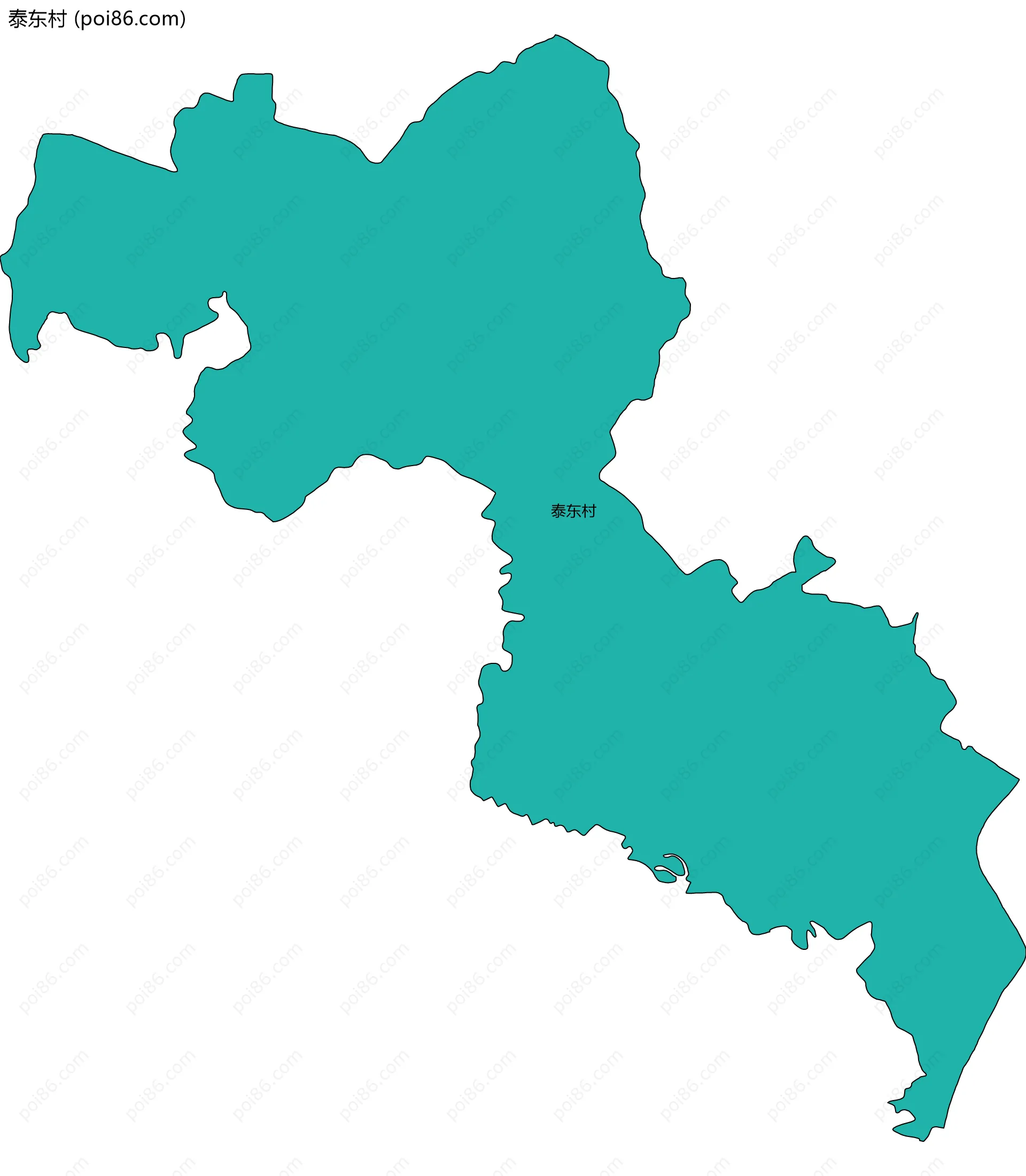 泰东村边界地图