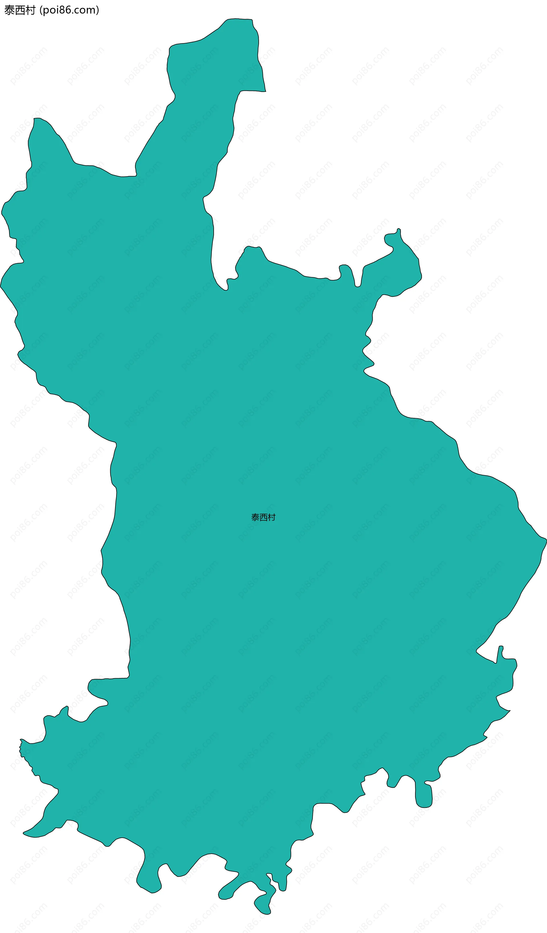 泰西村边界地图