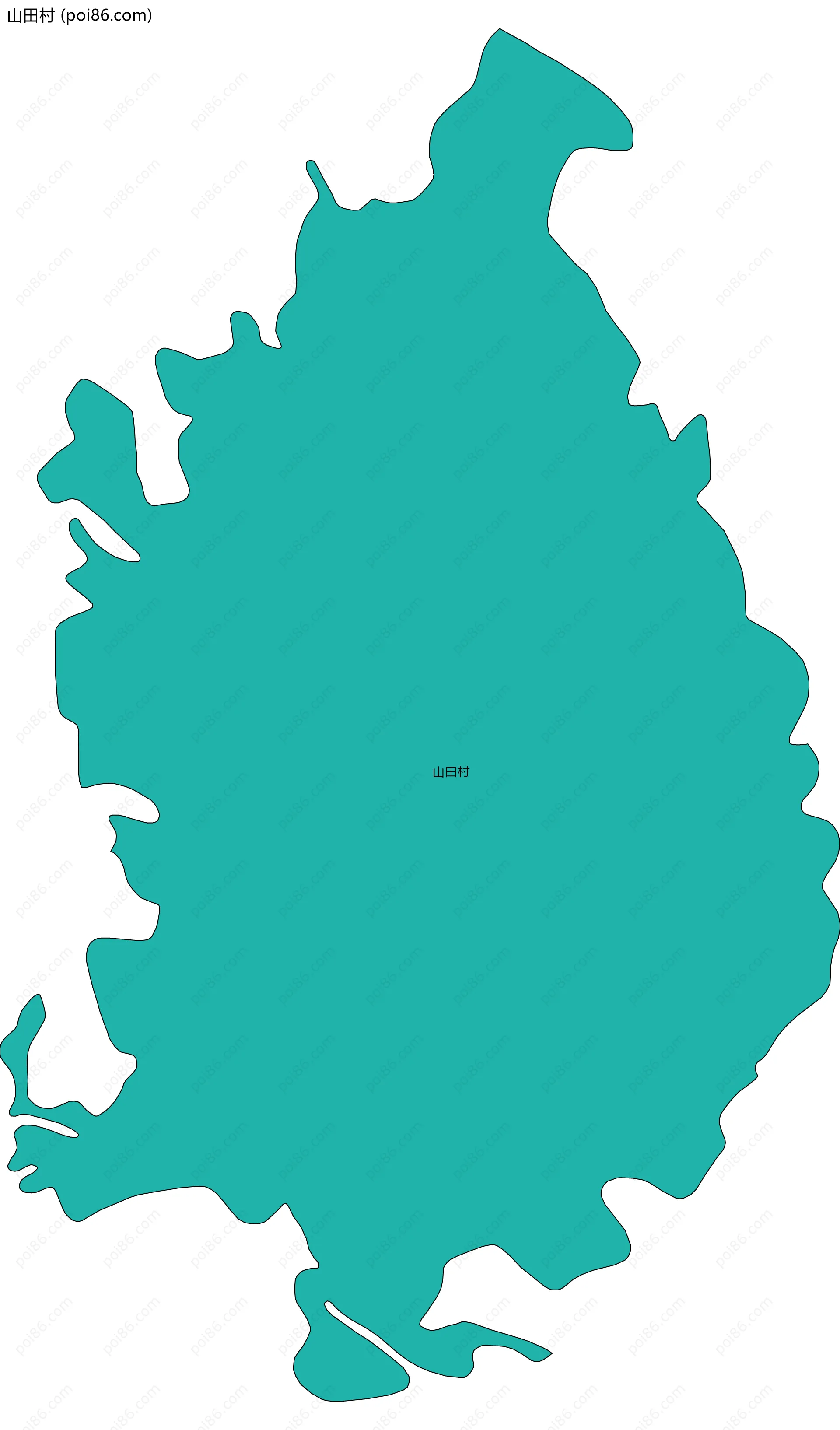 山田村边界地图