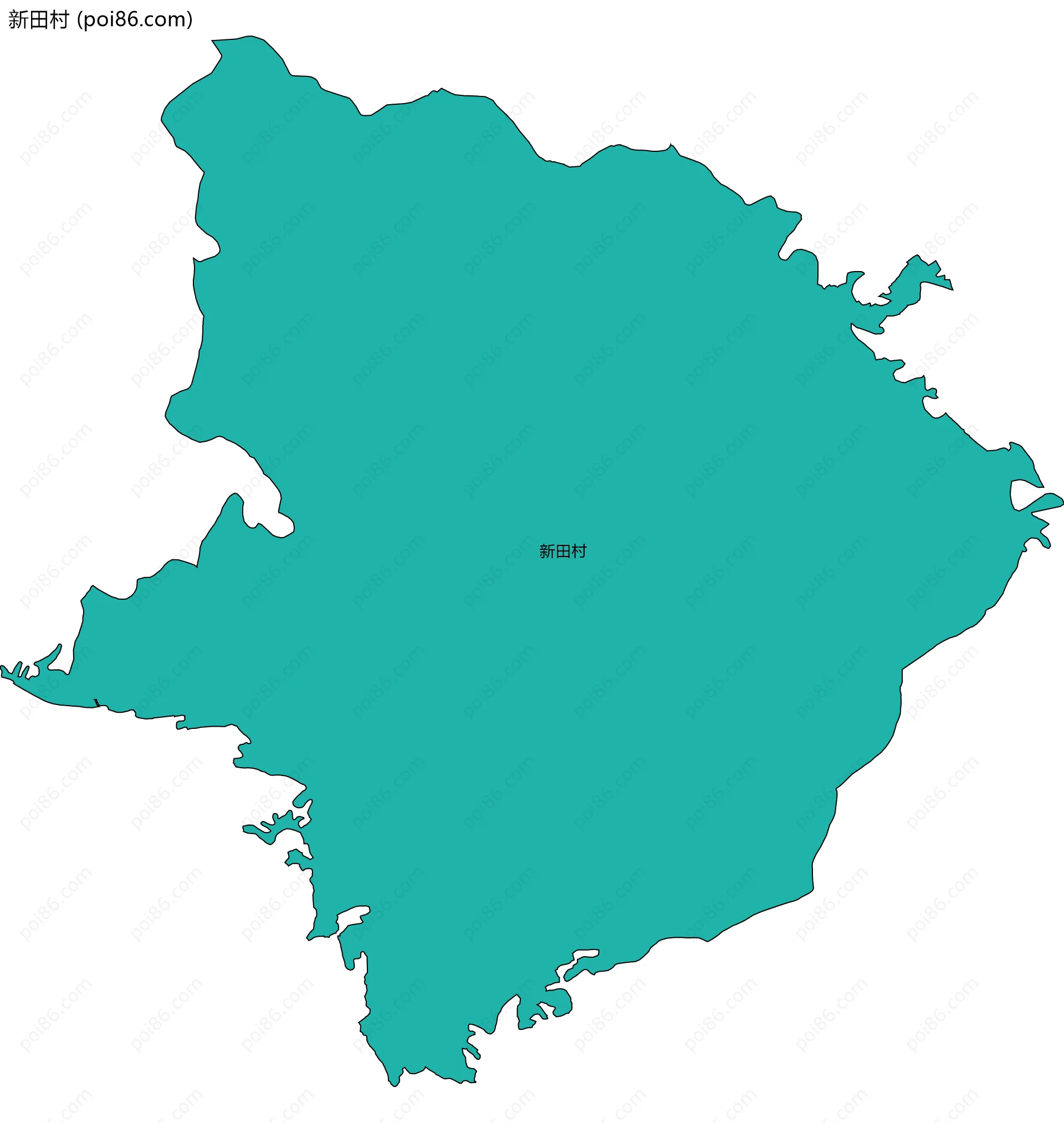 新田村边界地图