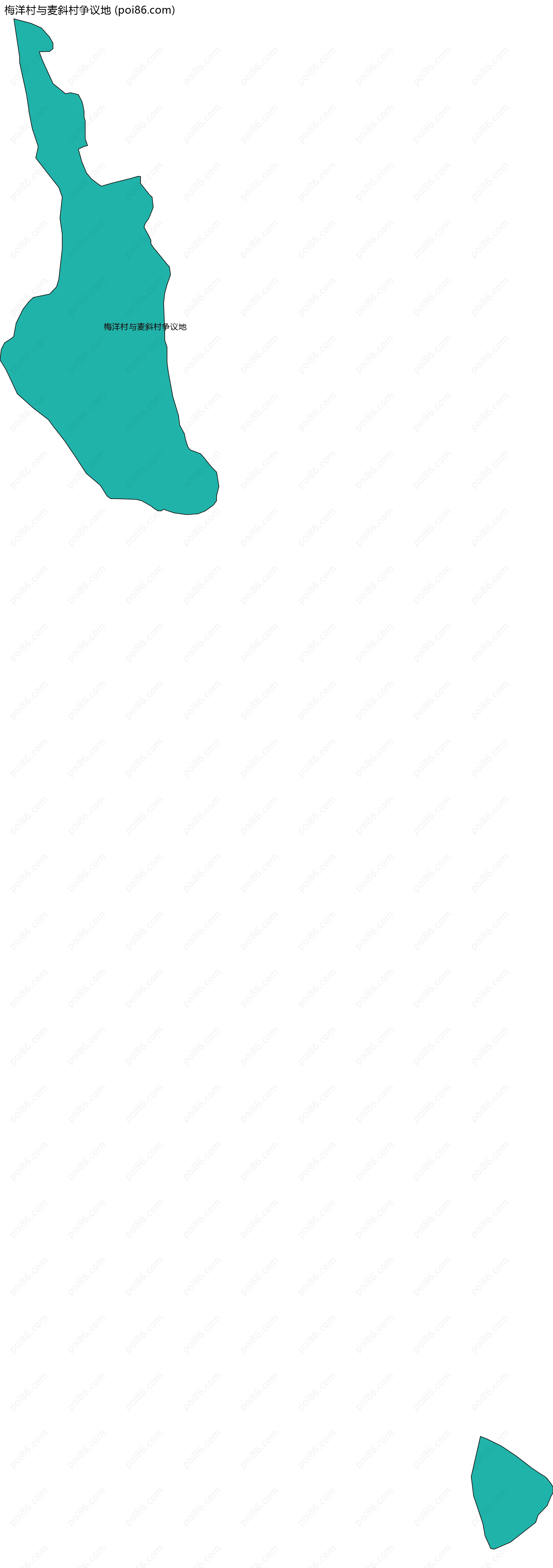 梅洋村与麦斜村争议地边界地图