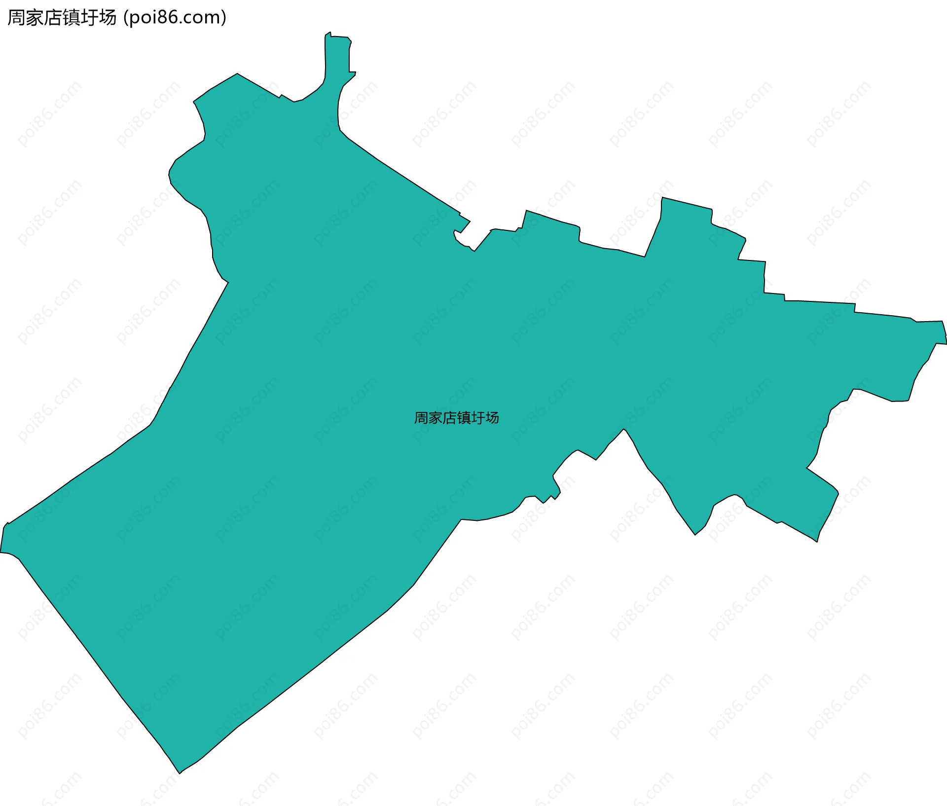 周家店镇圩场边界地图