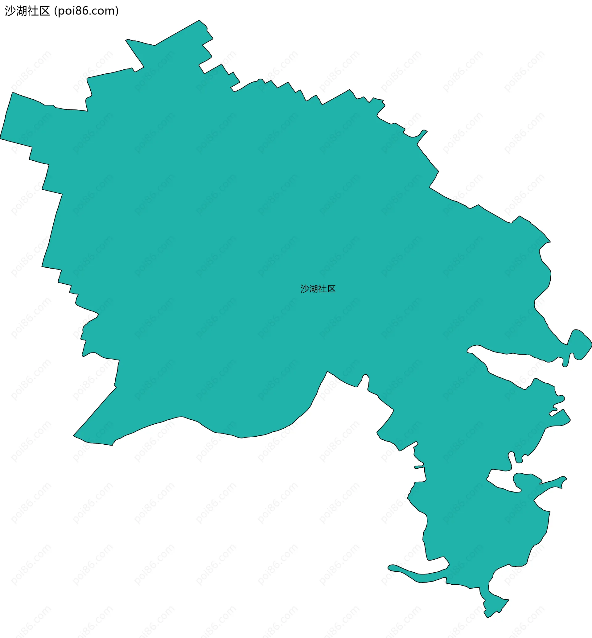 沙湖社区边界地图