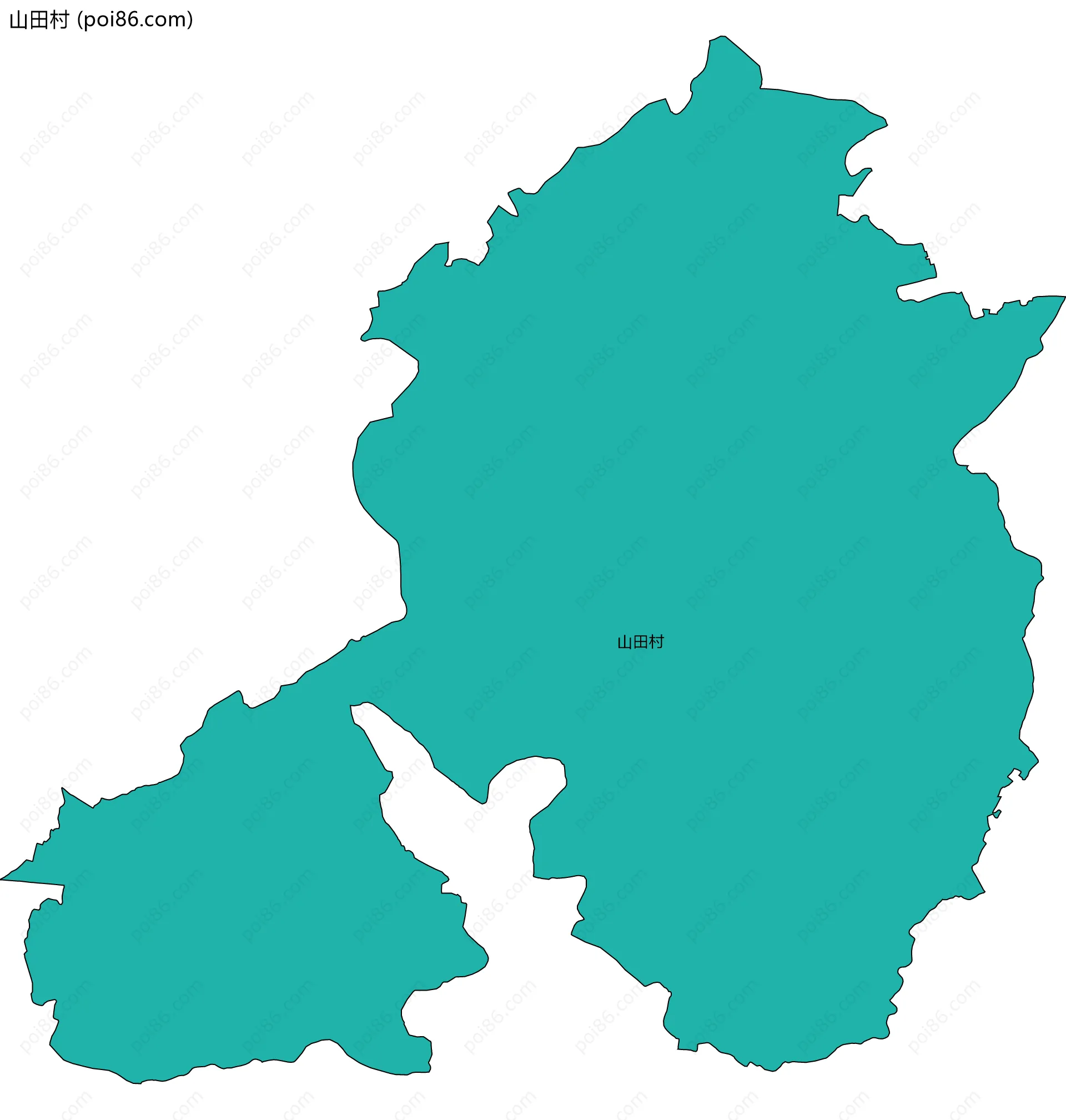 山田村边界地图