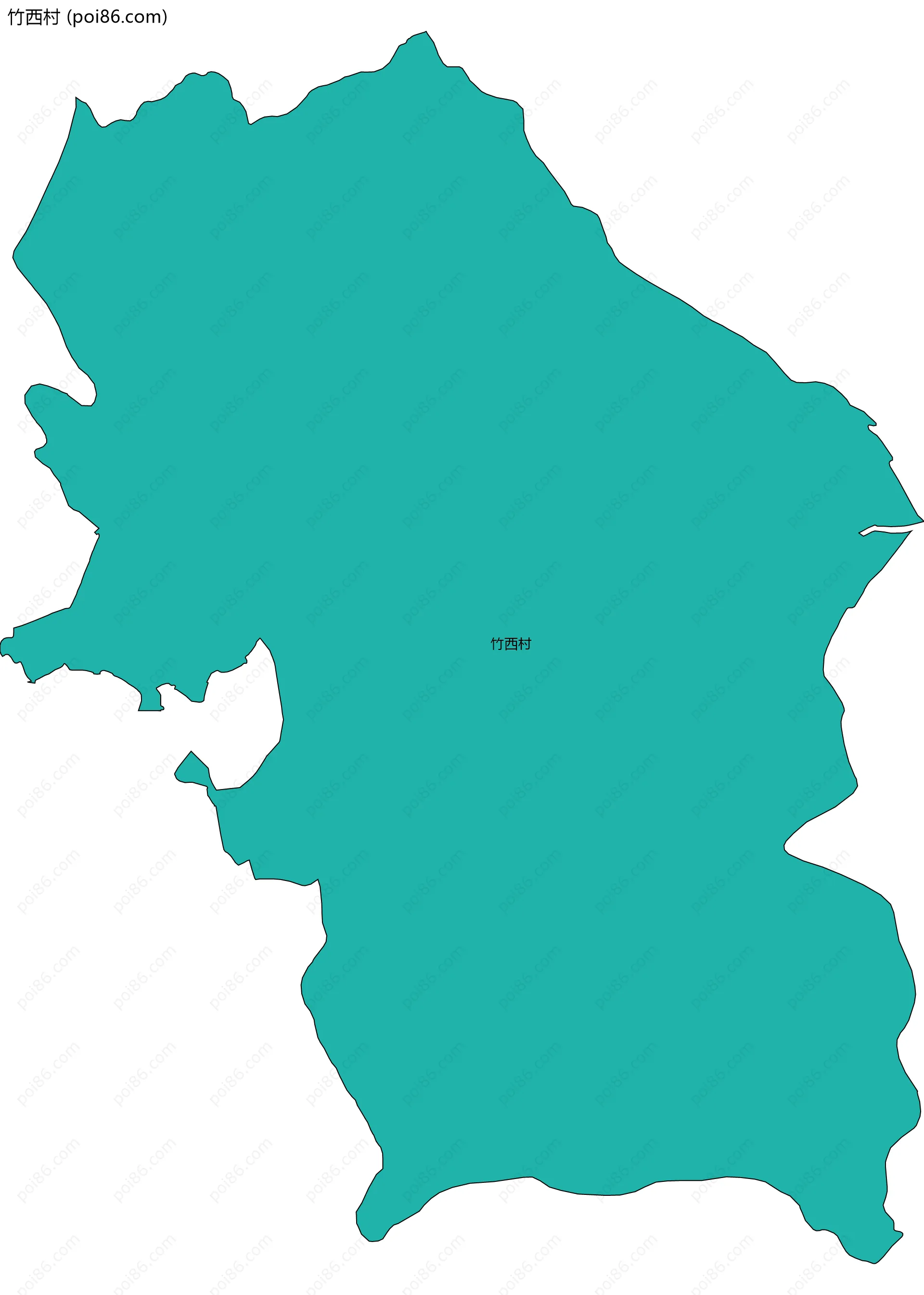 竹西村边界地图