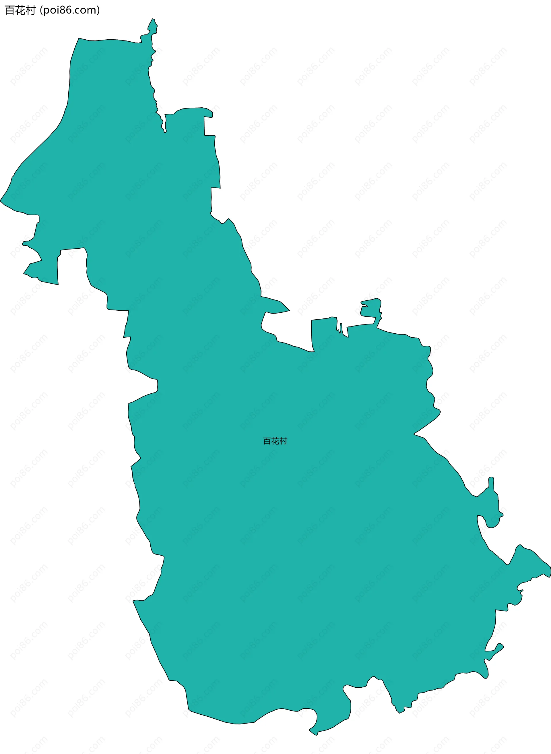 百花村边界地图