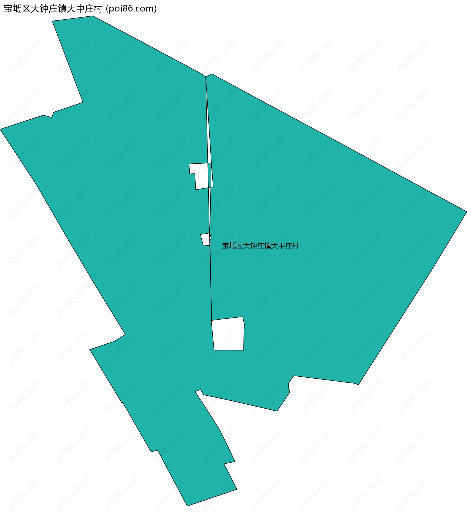 宝坻区大钟庄镇大中庄村边界地图