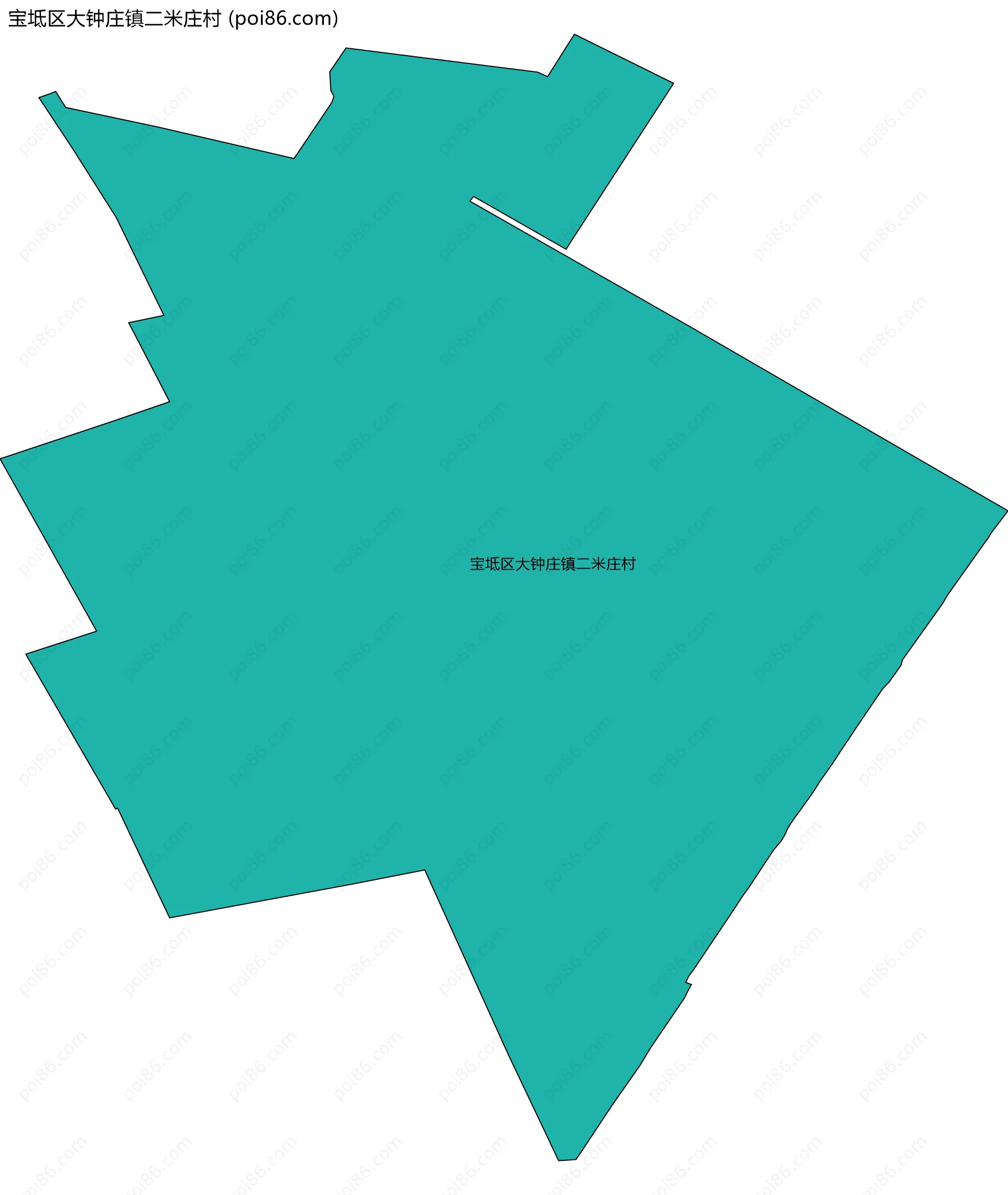宝坻区大钟庄镇二米庄村边界地图