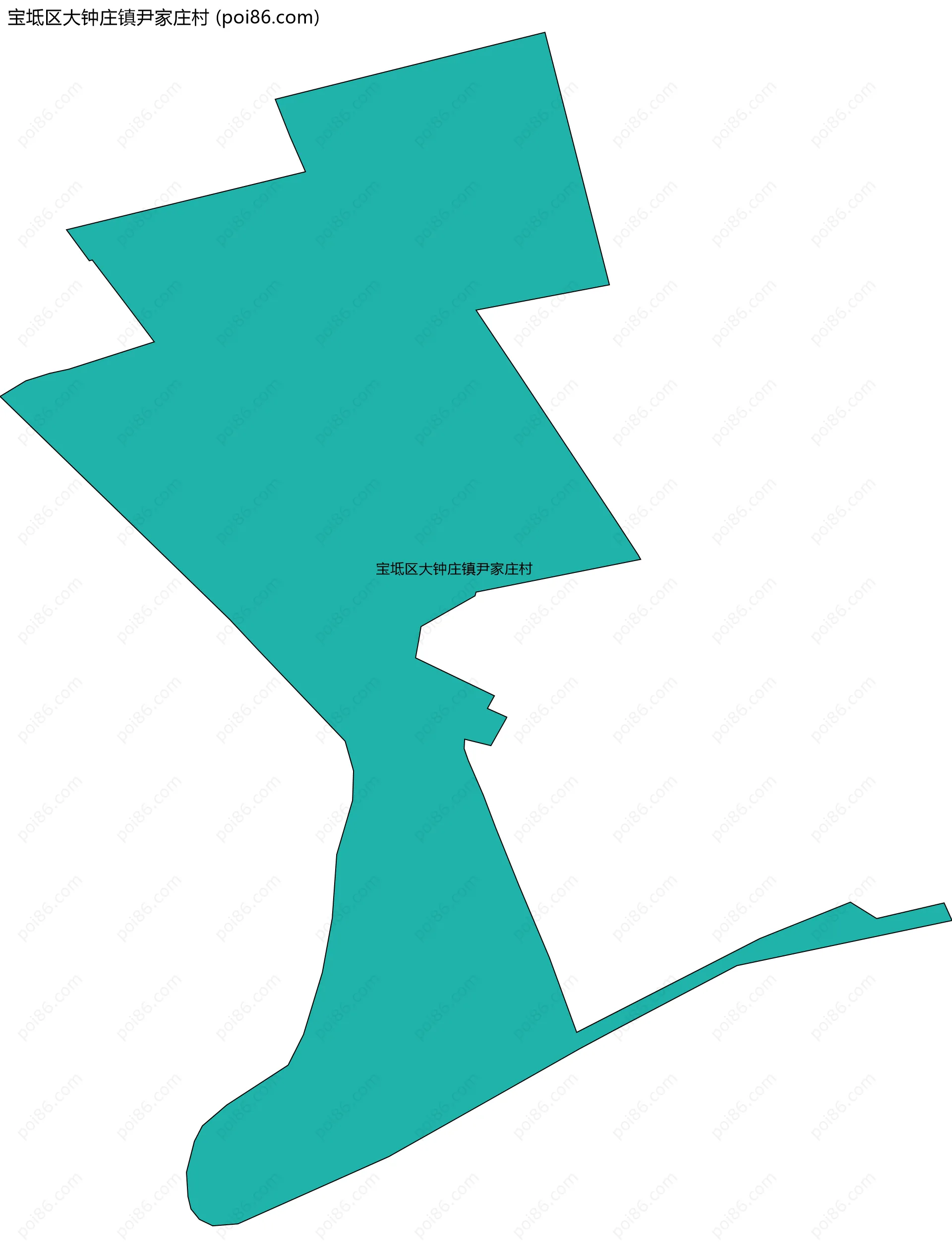 宝坻区大钟庄镇尹家庄村边界地图