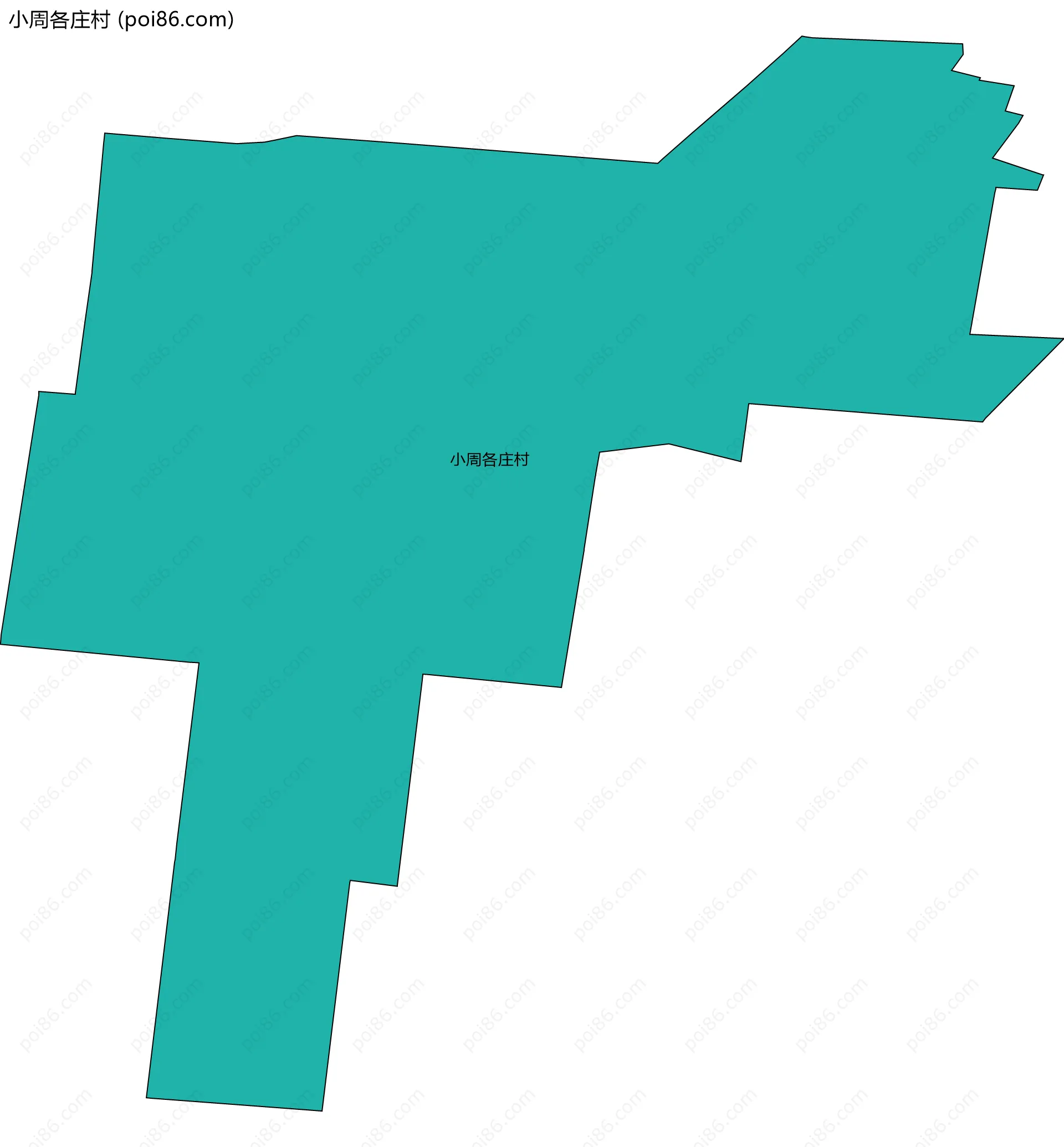 小周各庄村边界地图