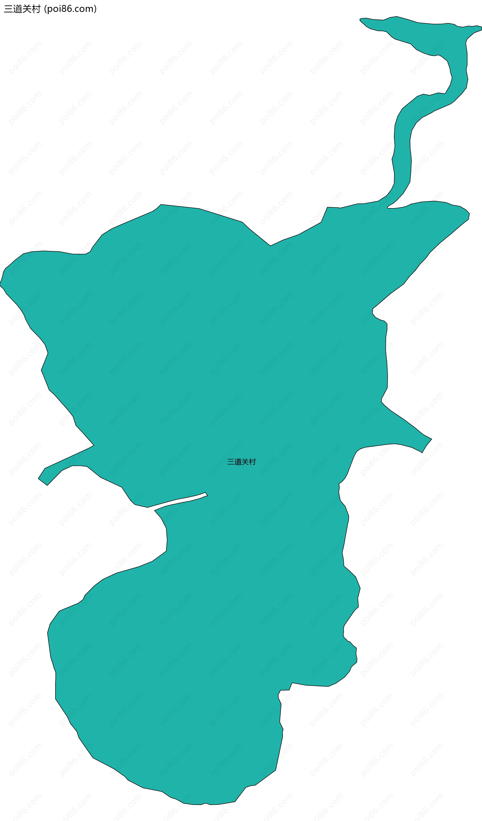 三道关村边界地图