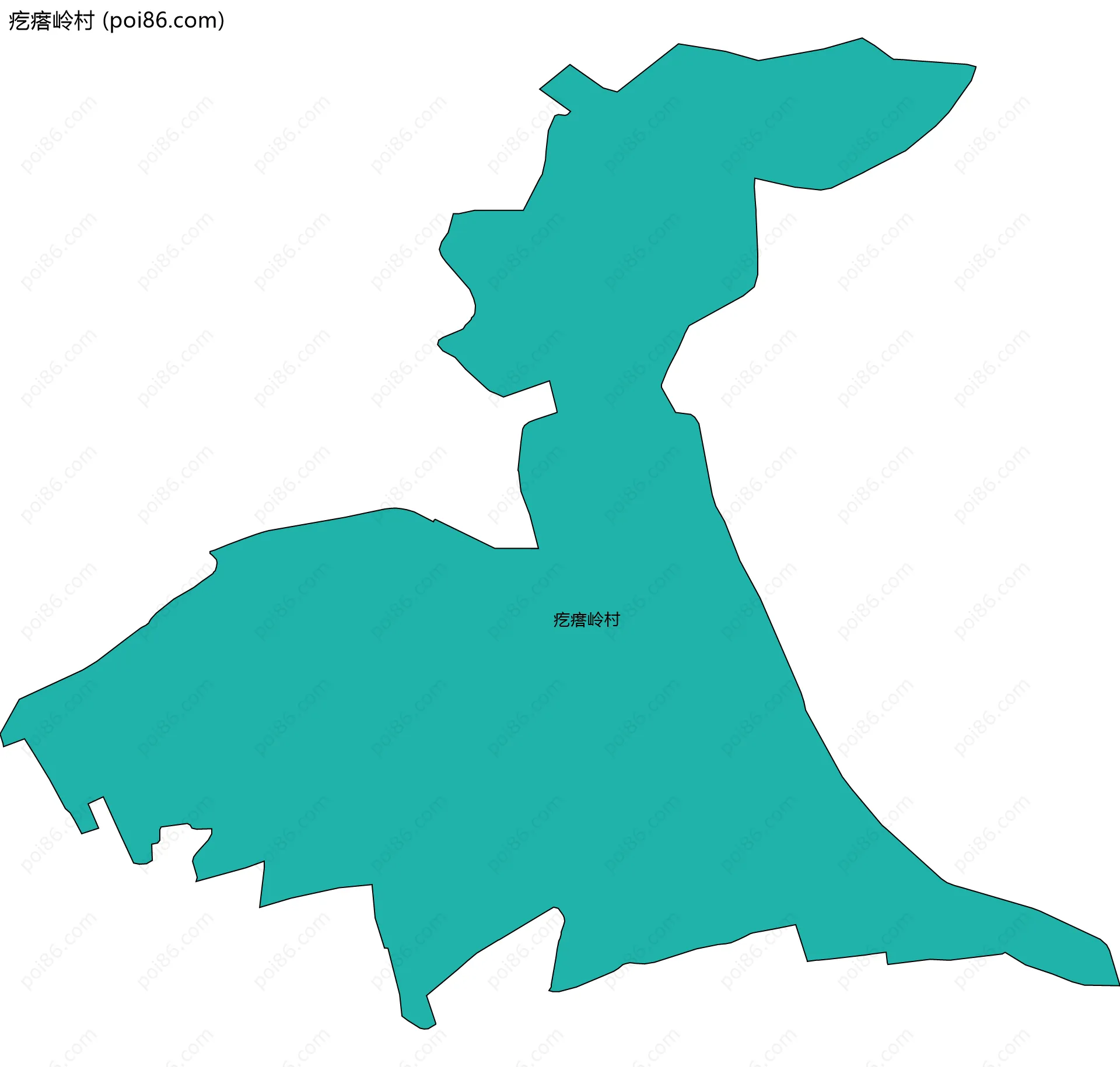 疙瘩岭村边界地图