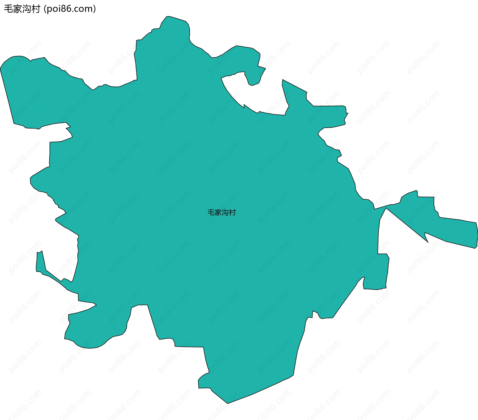 毛家沟村边界地图