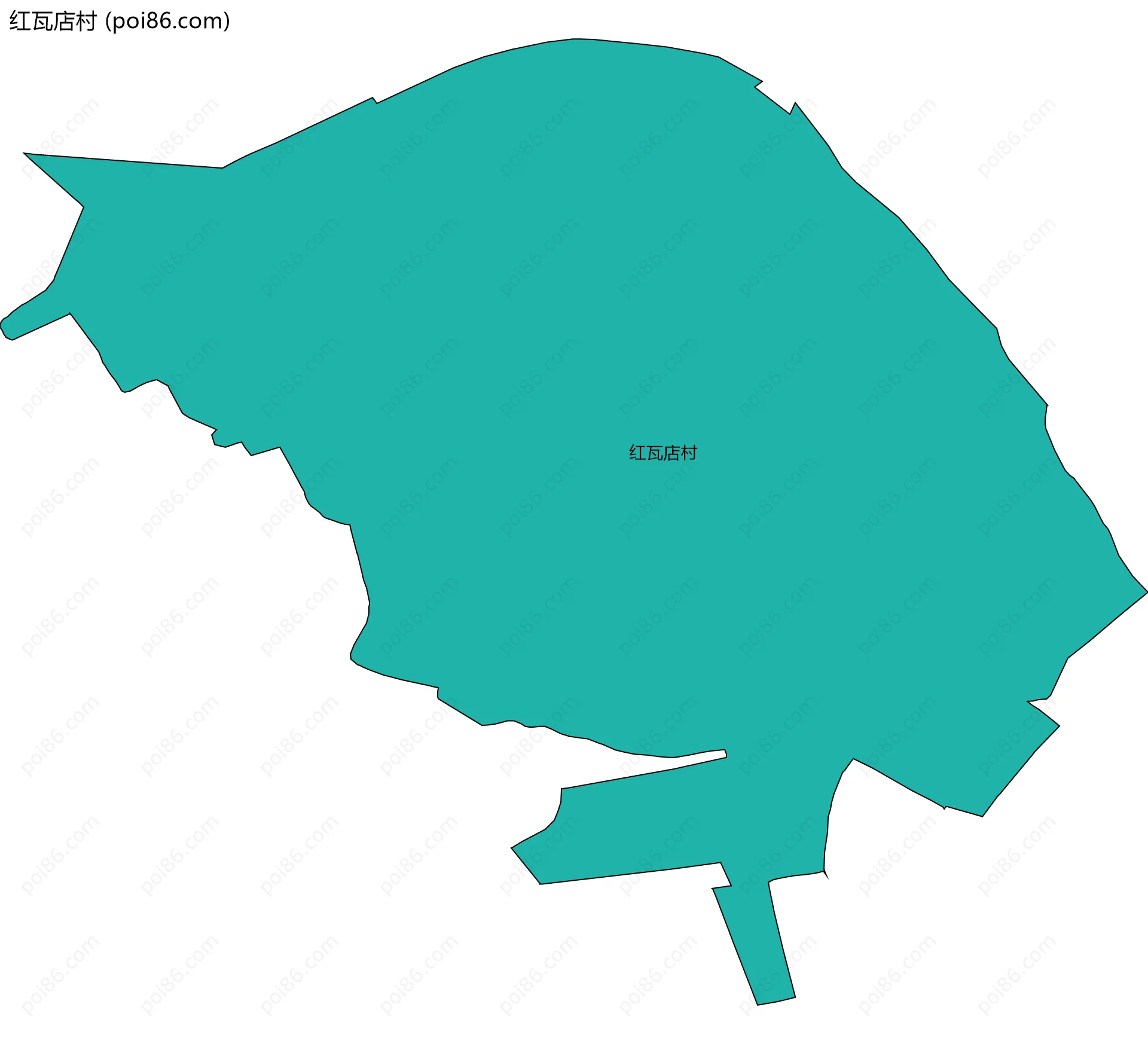 红瓦店村边界地图