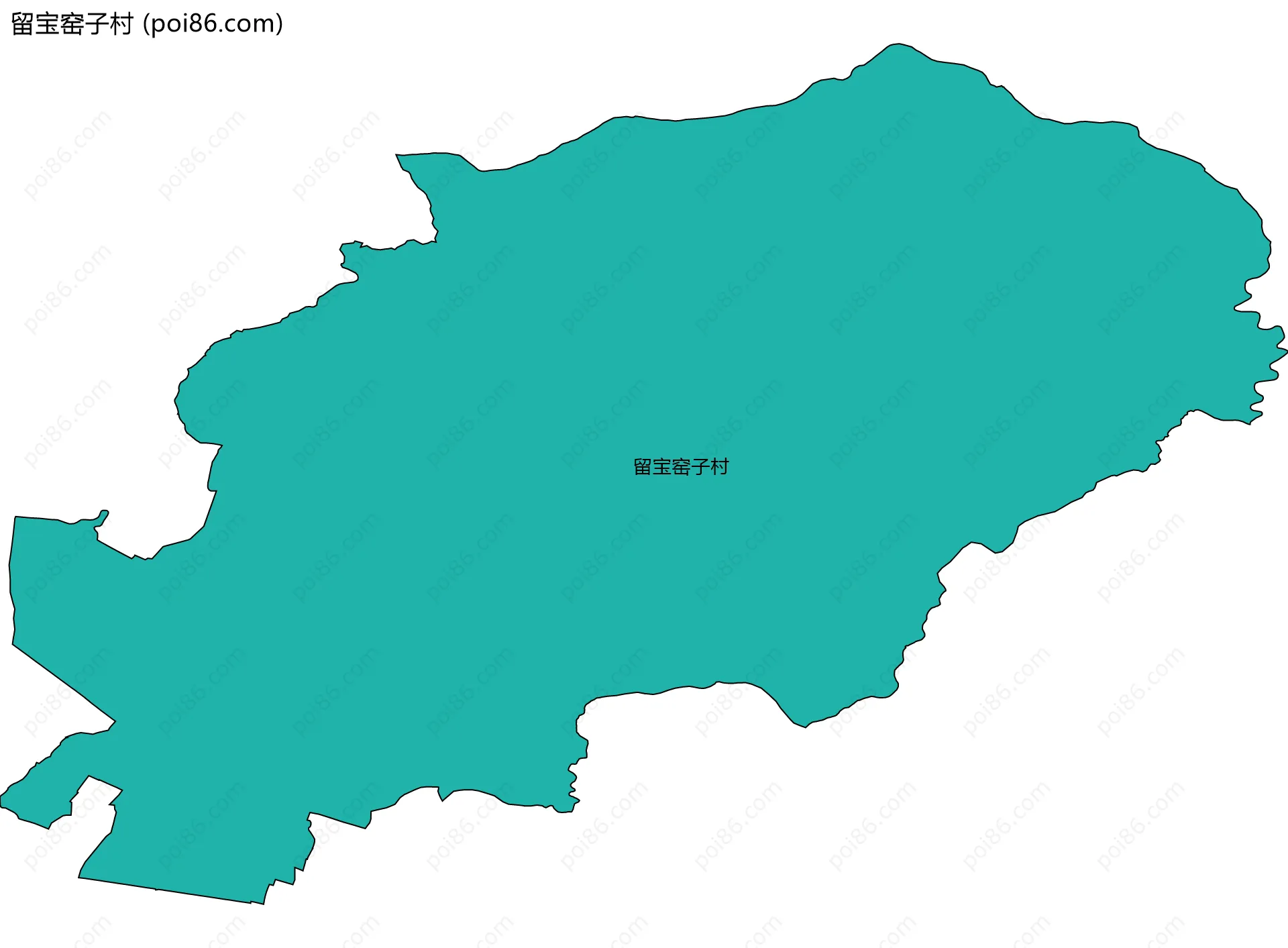 留宝窑子村边界地图