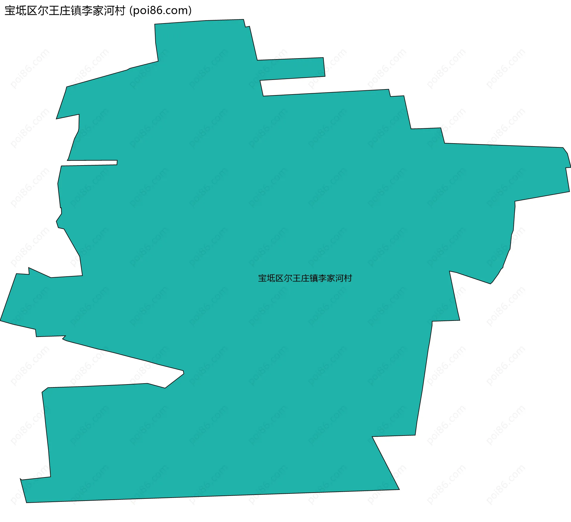 宝坻区尔王庄镇李家河村边界地图