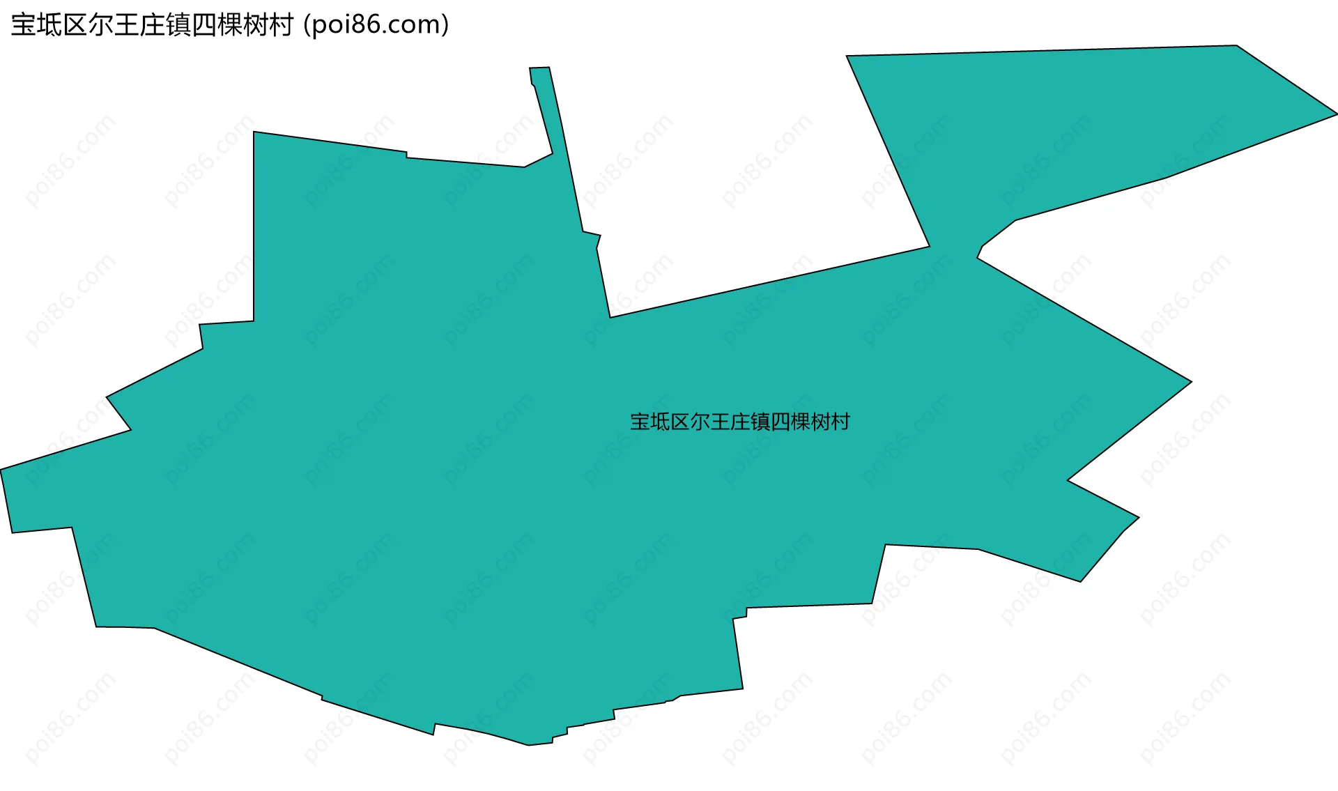 宝坻区尔王庄镇四棵树村边界地图