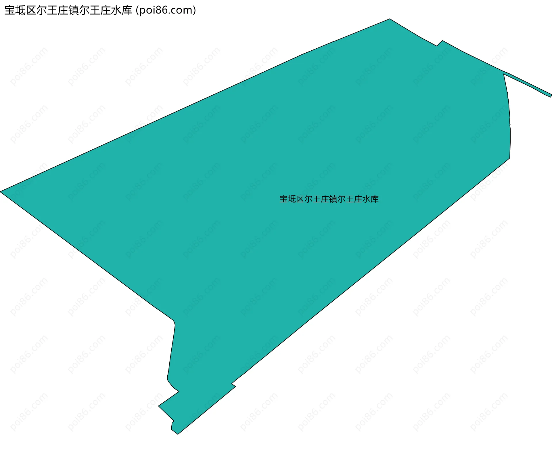 宝坻区尔王庄镇尔王庄水库边界地图