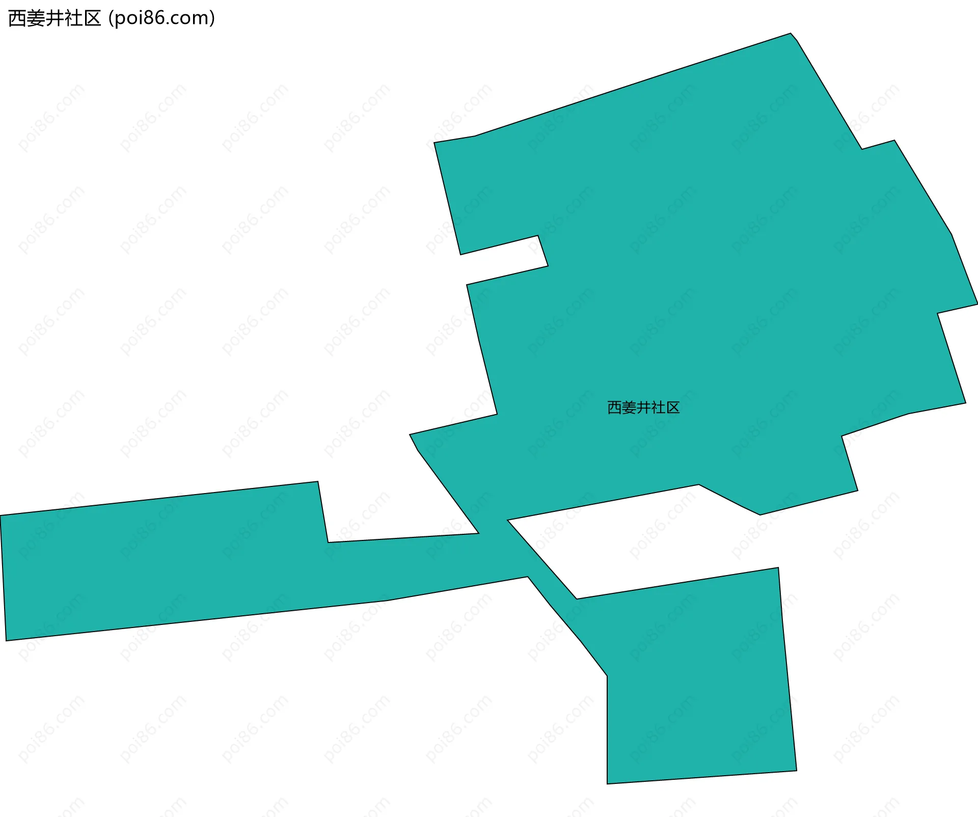 西姜井社区边界地图