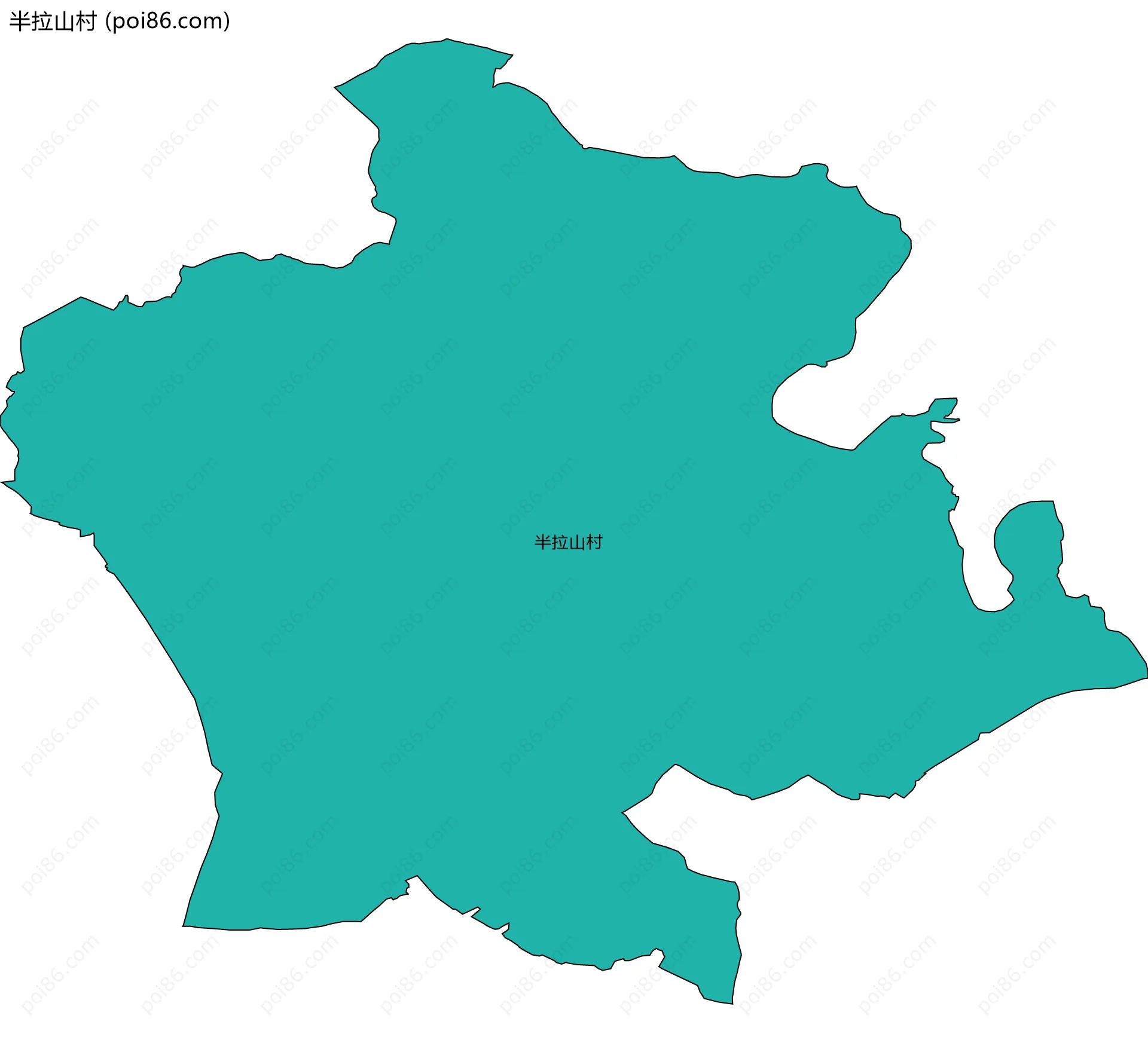 半拉山村边界地图
