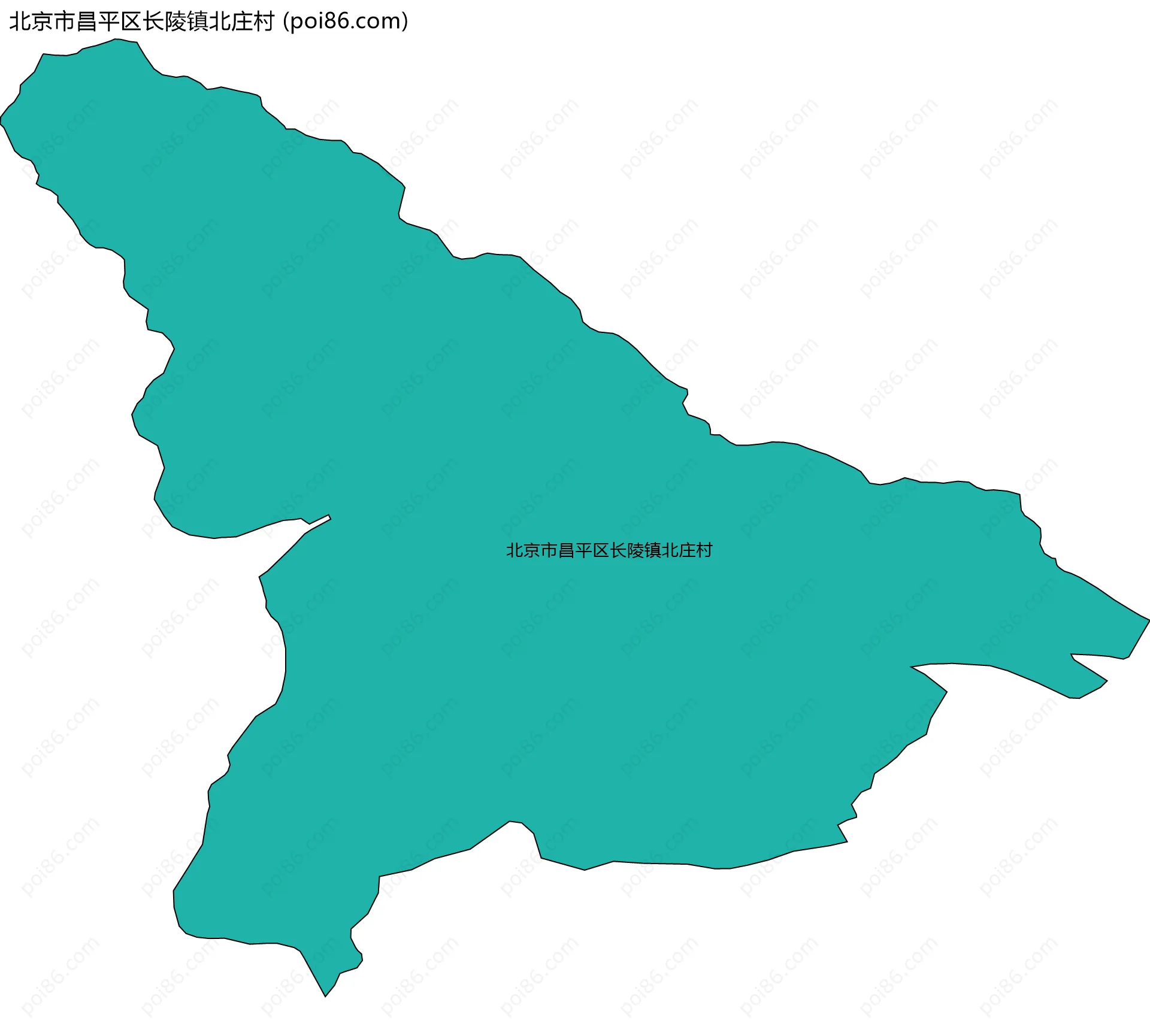 北京市昌平区长陵镇北庄村边界地图