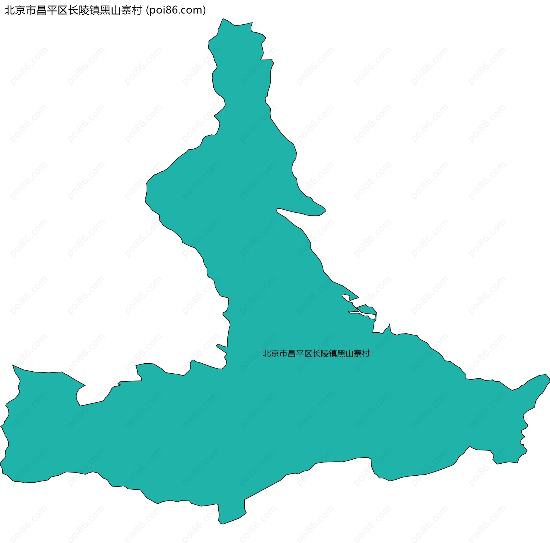 北京市昌平区长陵镇黑山寨村边界地图