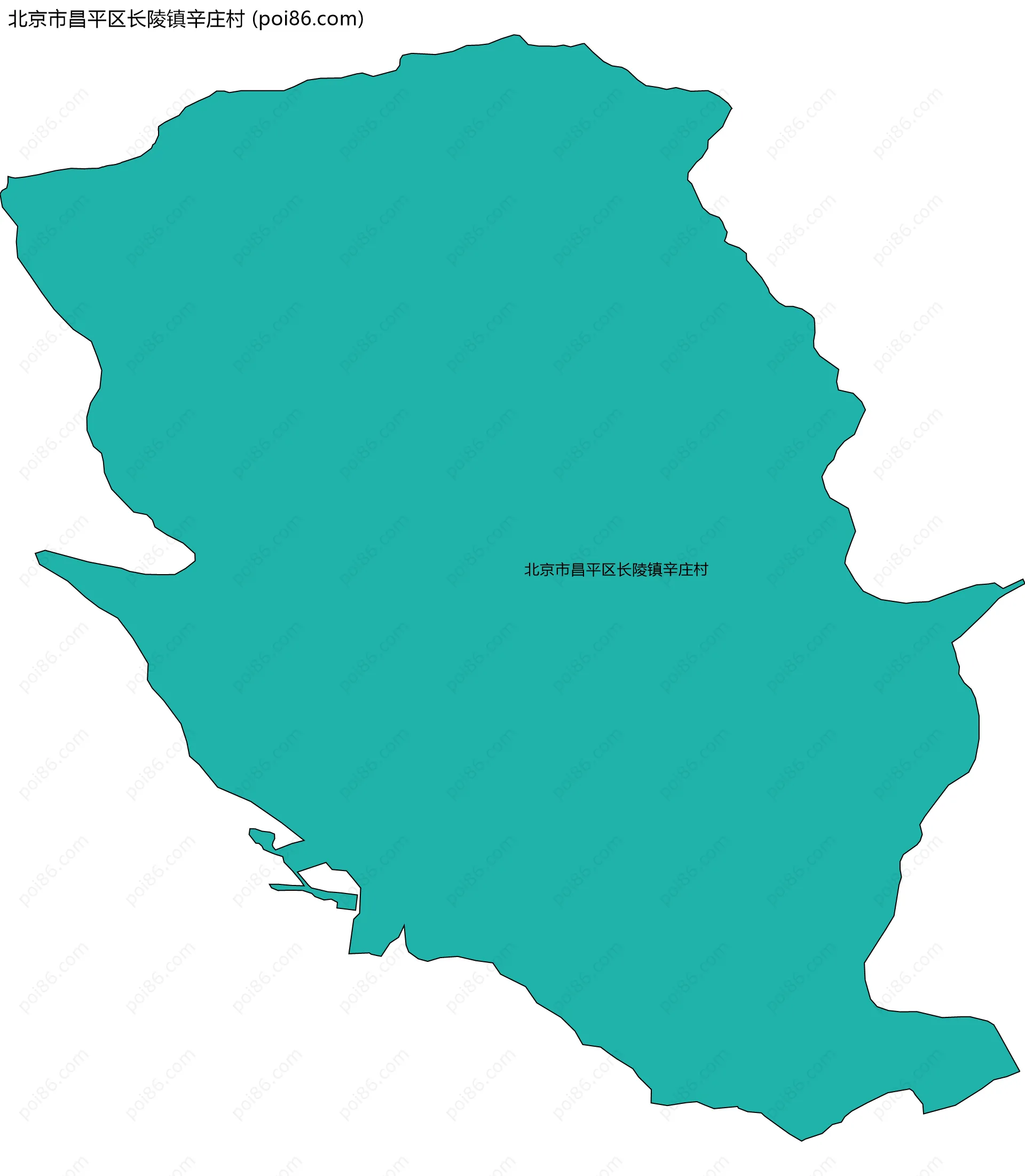 北京市昌平区长陵镇辛庄村边界地图